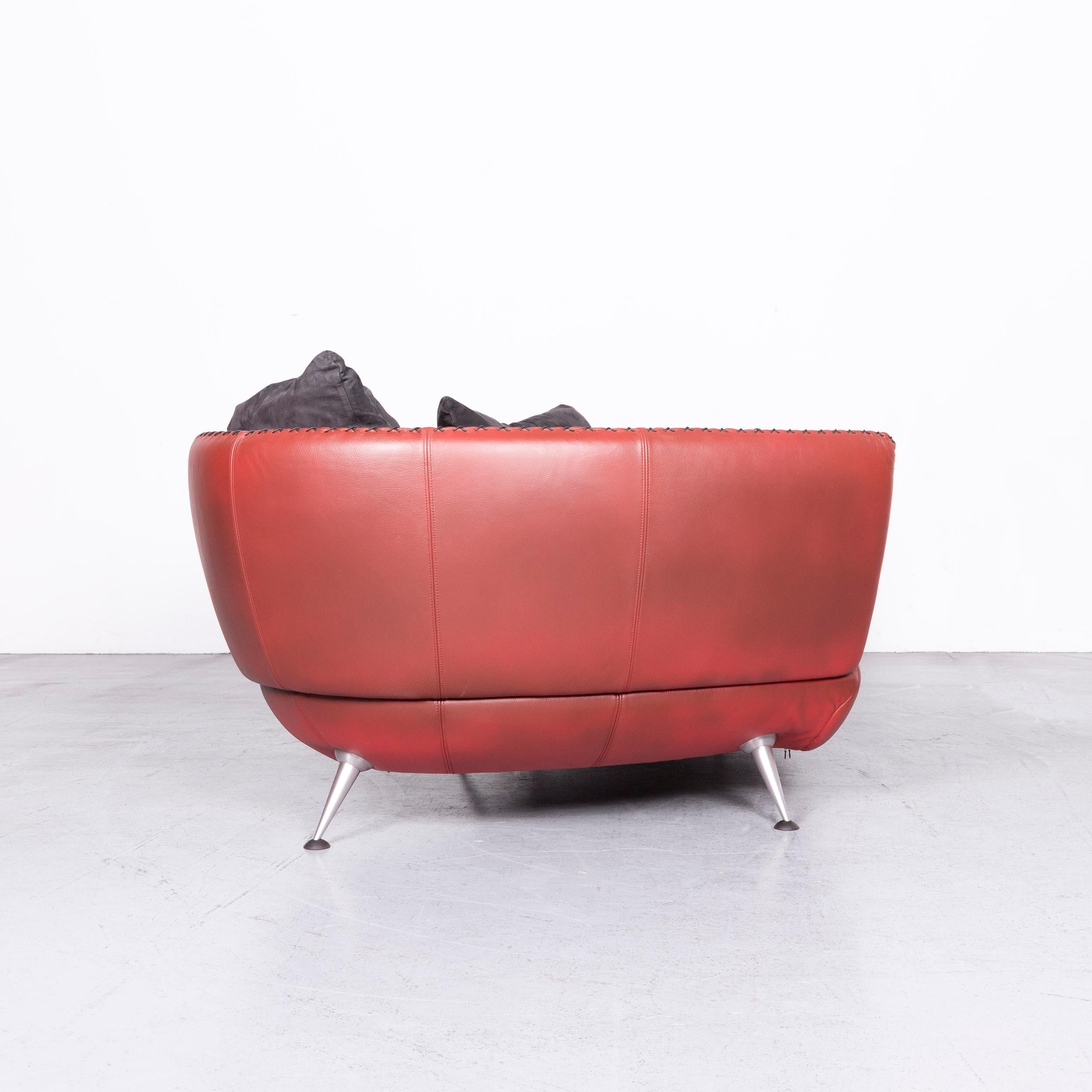 De Sede Ds 102 Designer Leather Sofa Red Two-Seat Couch 4