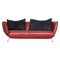 De Sede Ds 102 Designer Leather Sofa Red Two-Seat Couch