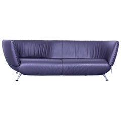 De Sede Ds 102 Leather Sofa Grey Three-Seat Couch