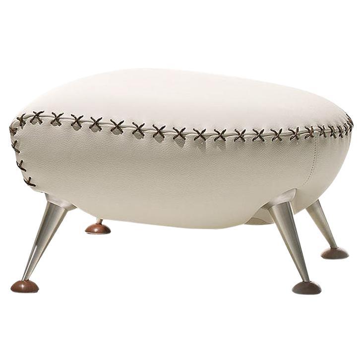 De Sede Ds-102 Ottoman in Snow Upholstery by Mathias Hoffmann