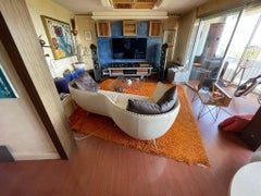 De Sede Ds-102 Sofa by Mathias Hoffmann, Cream White Leather Lacing