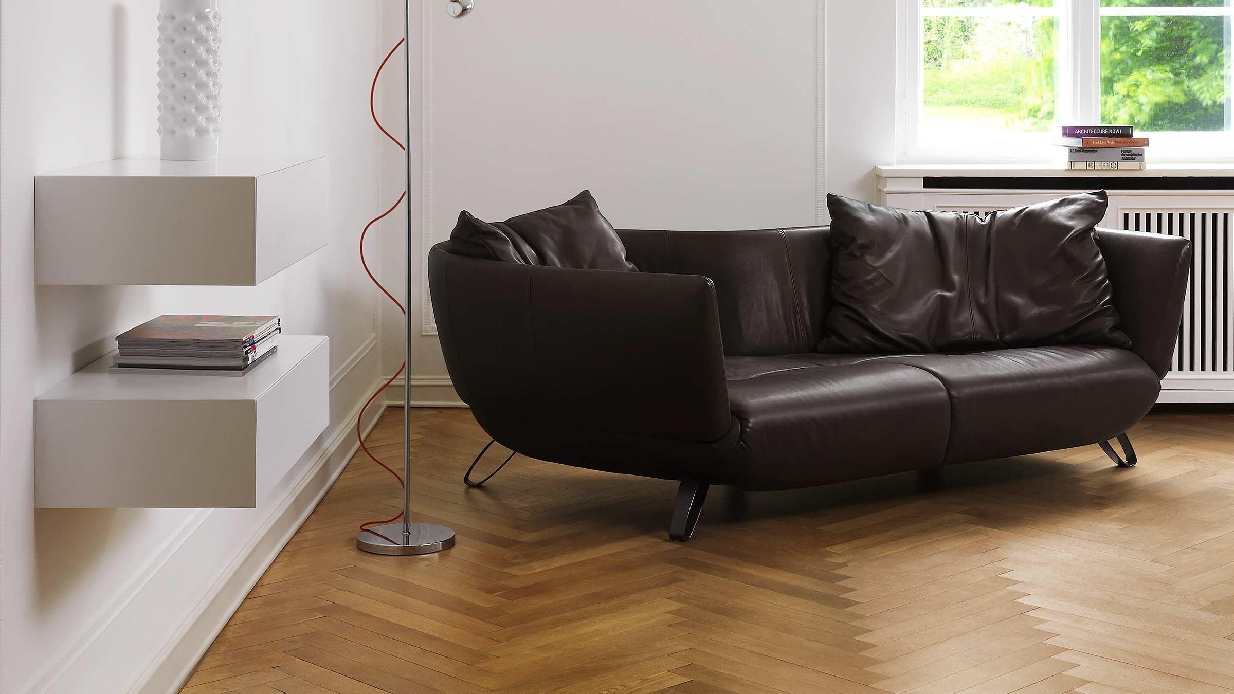 Modern De Sede DS-102 Sofa in Espresso Upholstery by Mathias Hoffmann For Sale