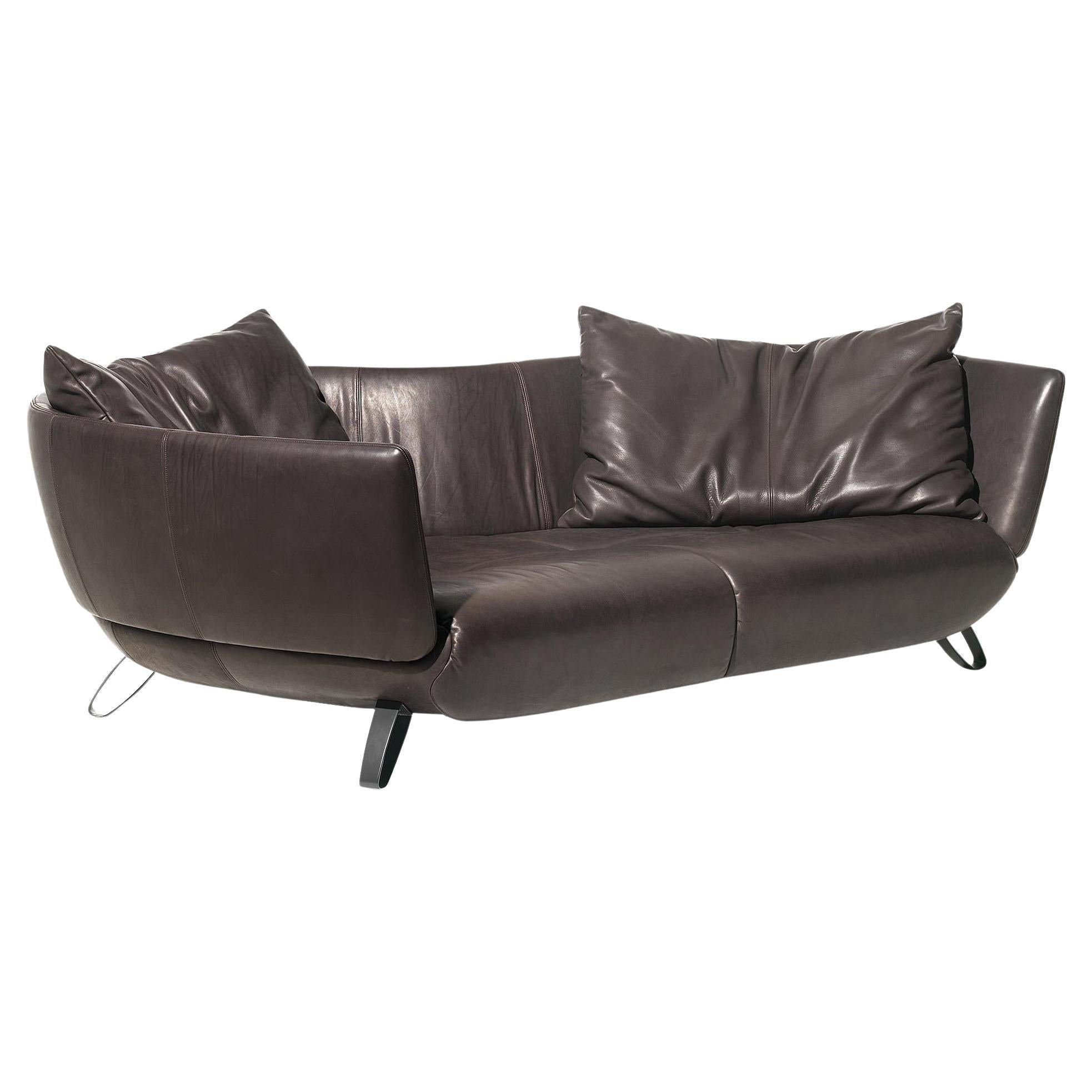 De Sede DS-102 Sofa in Espresso Upholstery by Mathias Hoffmann For Sale