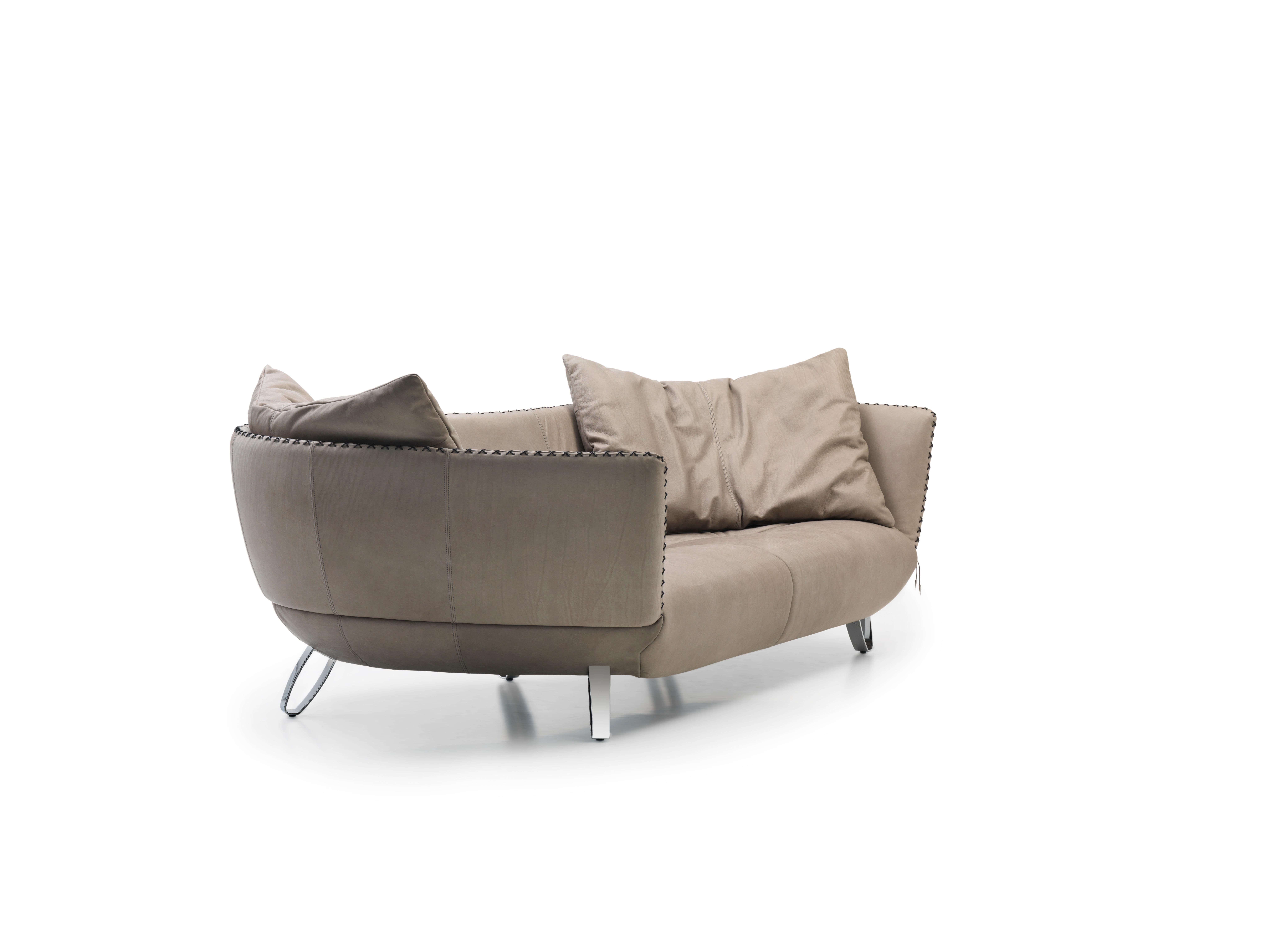 De Sede DS-102 Sofa in Taupe Leather Upholstery by Mathias Hoffmann For Sale