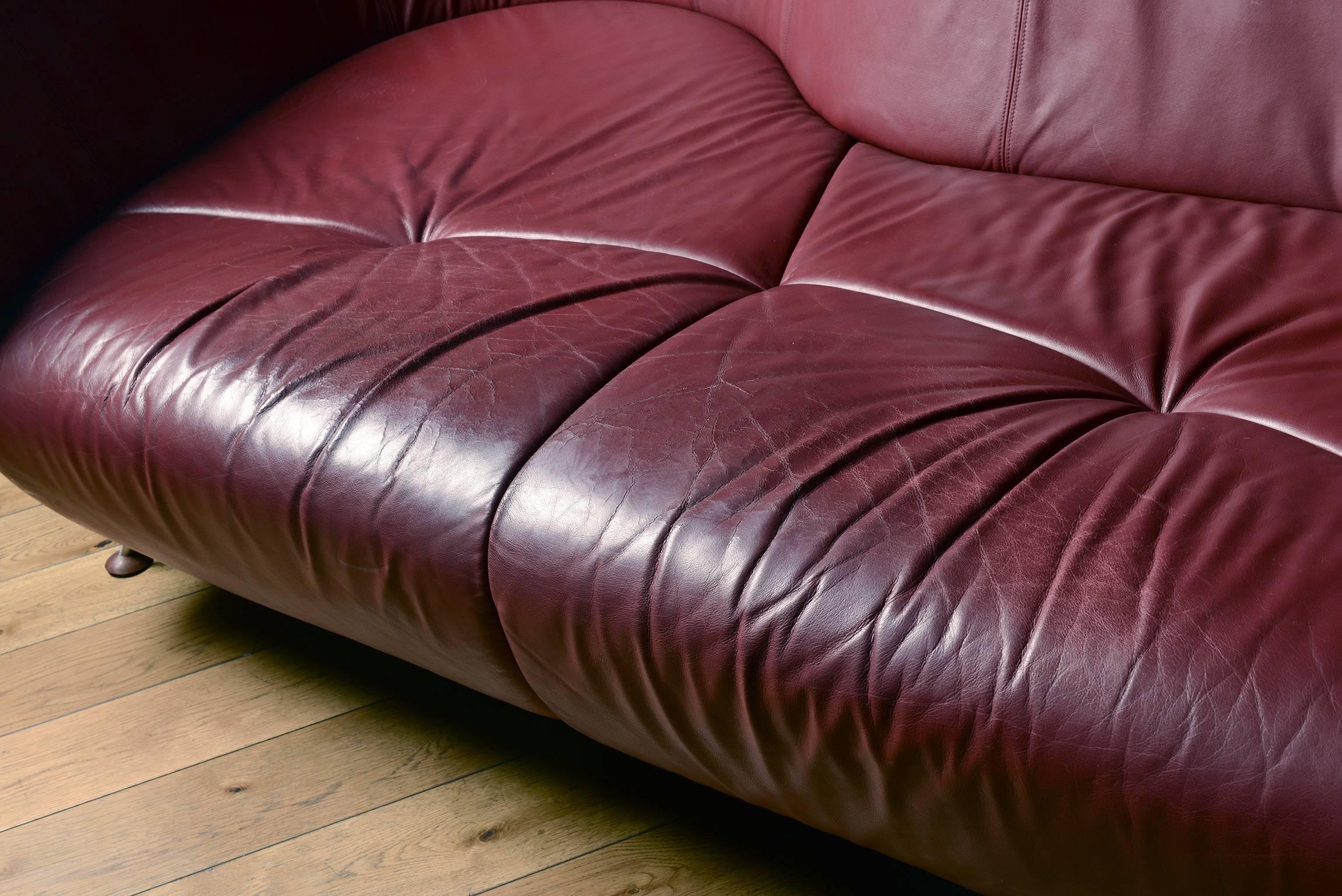 De Sede DS-102 Canapé trois places en cuir rouge par Matthias Hoffmann 5