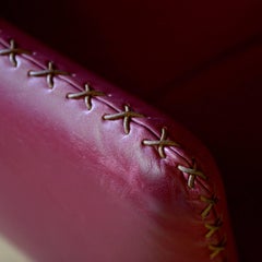 De Sede DS-102 Canapé trois places en cuir rouge par Matthias Hoffmann