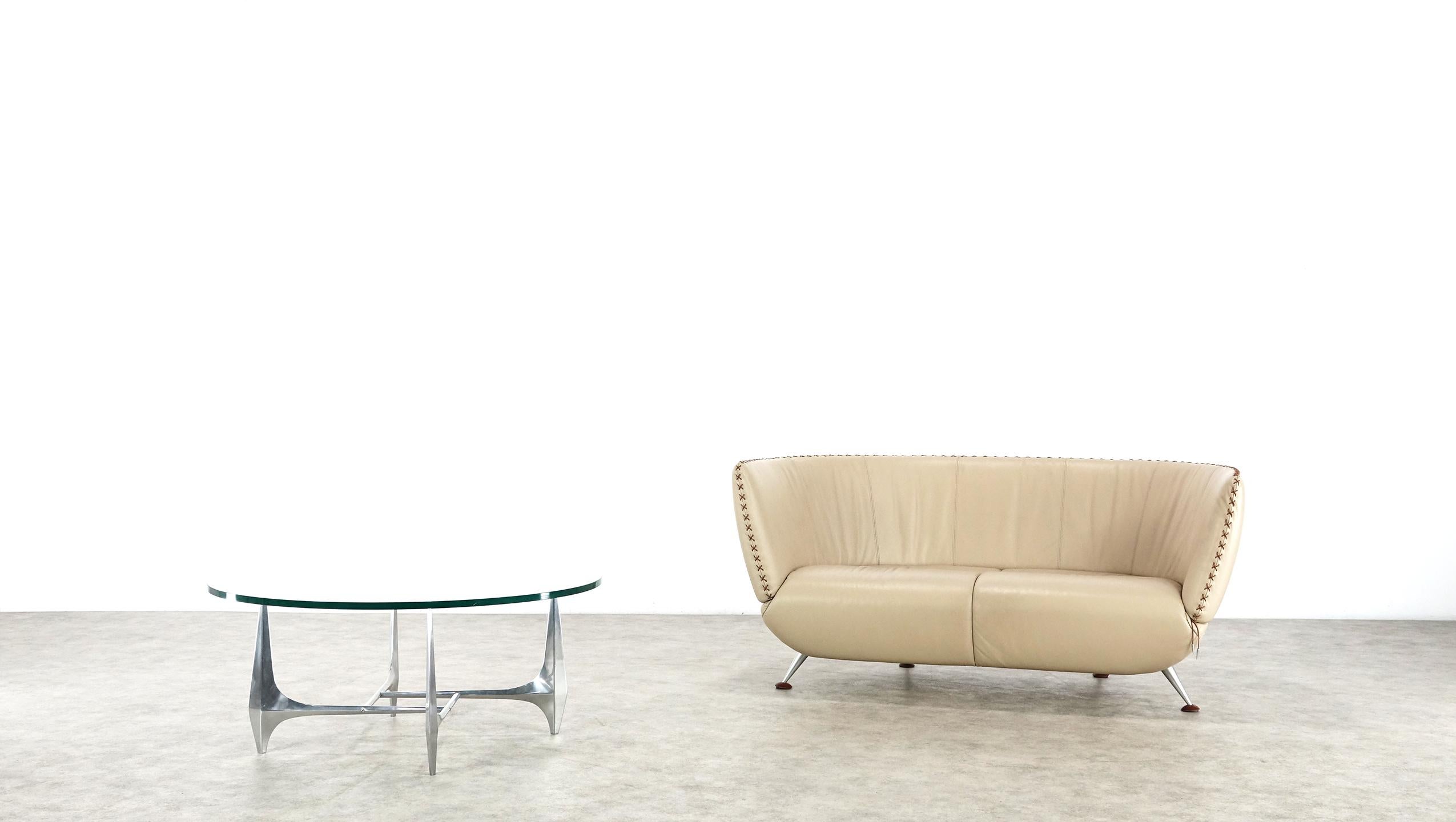 De Sede Ds 102 Two-Seater Sofa in Sand Upholstery by Mathias Hoffmann 6