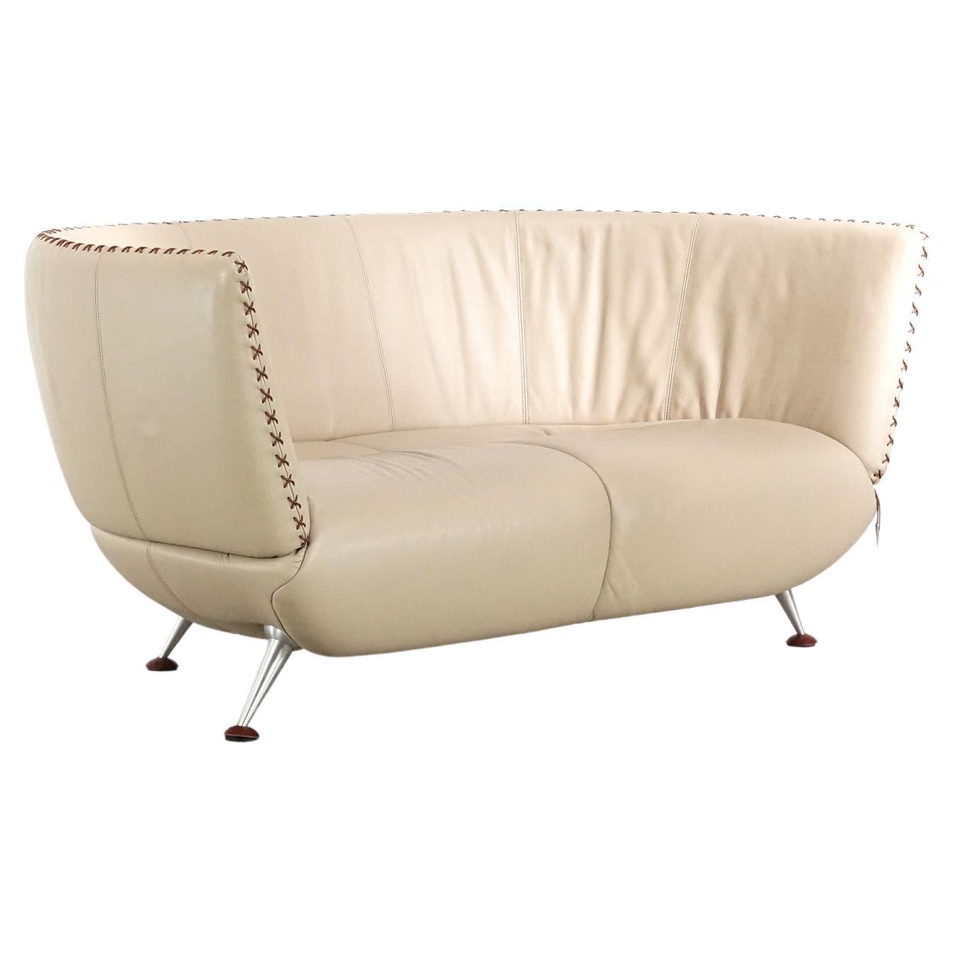 De Sede Ds 102 Two-Seater Sofa in Sand Upholstery by Mathias Hoffmann