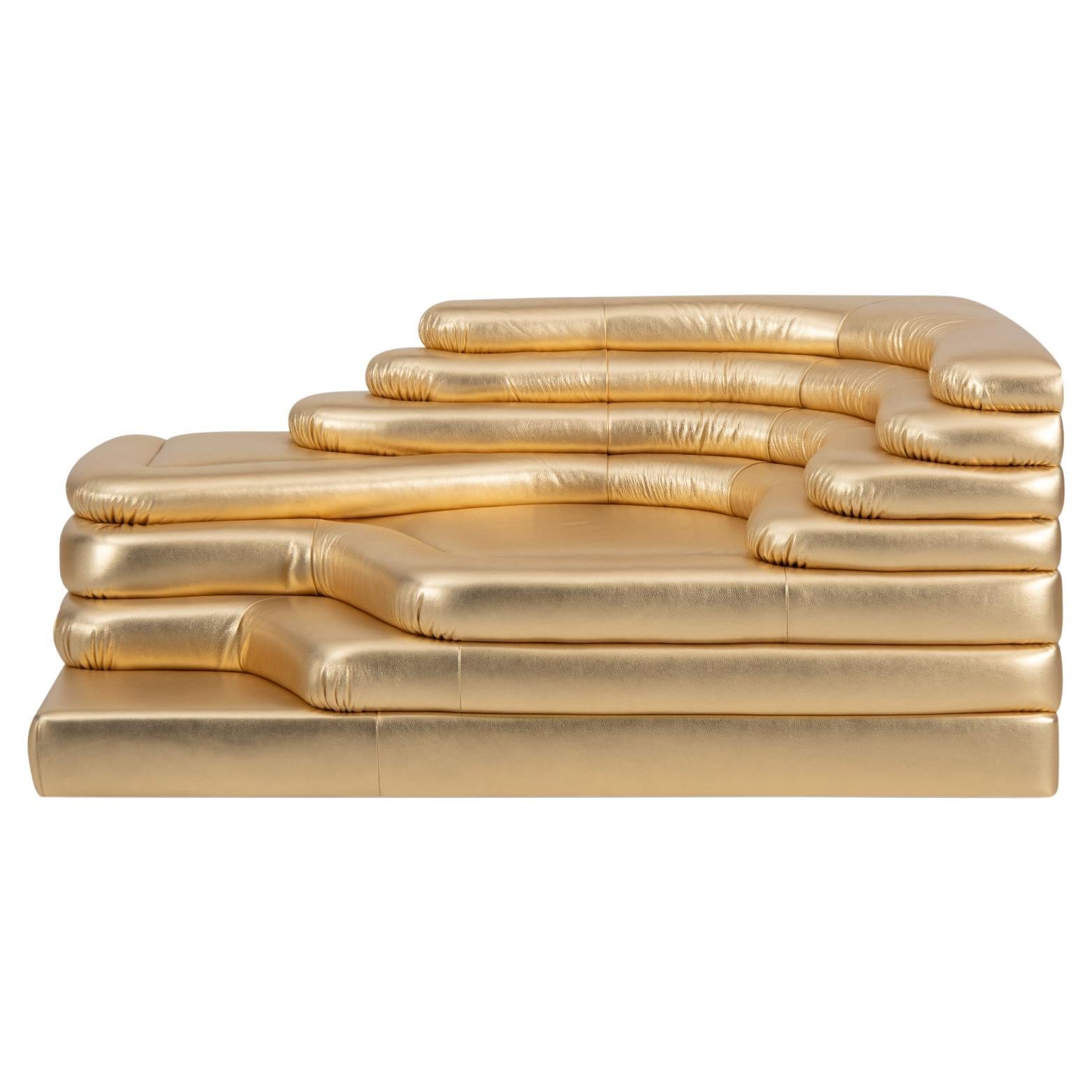 De Sede DS-1025/09 Terrazza Sofa in Gold Upholstery by Ubald Klug, 1 Element