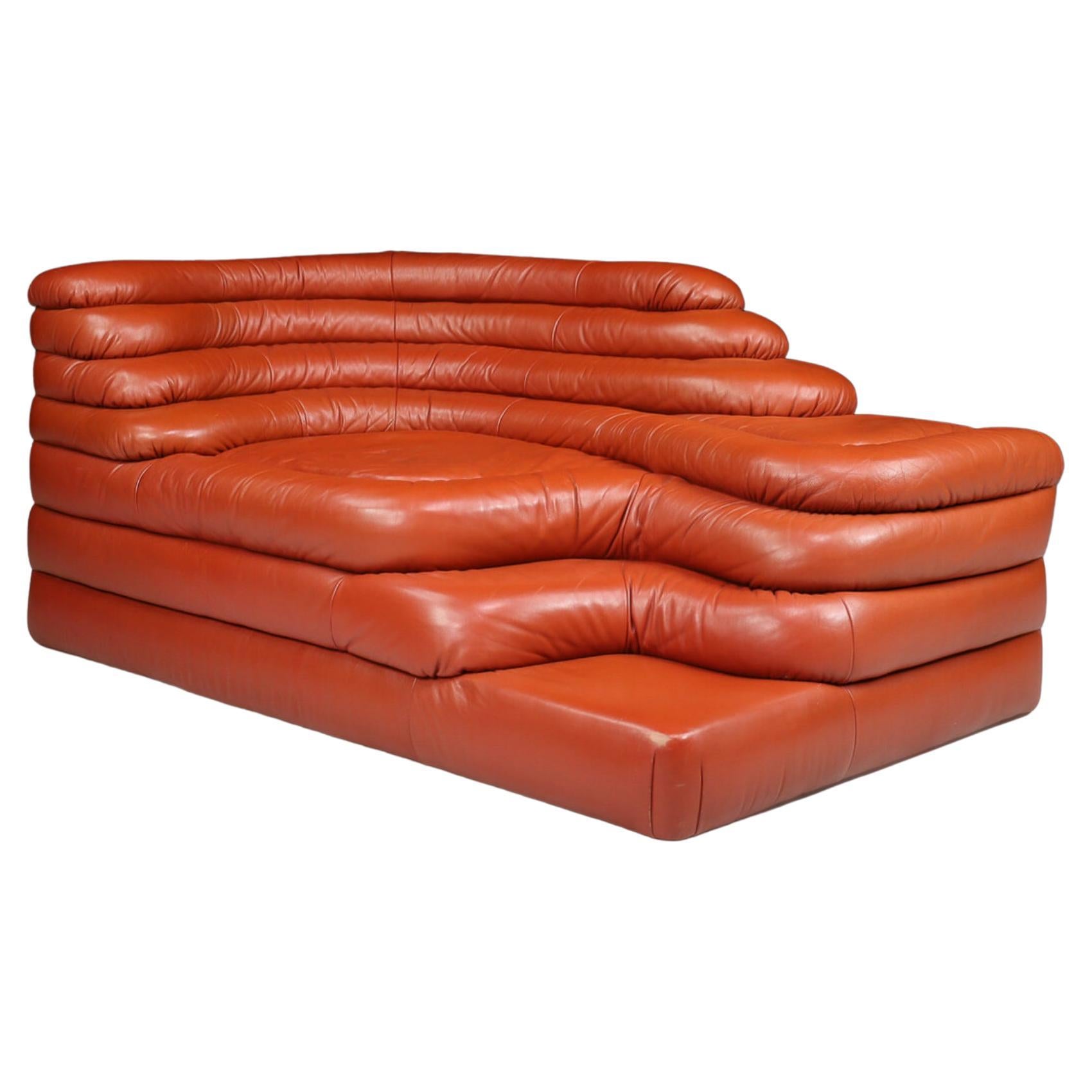 De Sede DS-1025/09 Terrazza Sofa Left in Leather by Ubald Klug