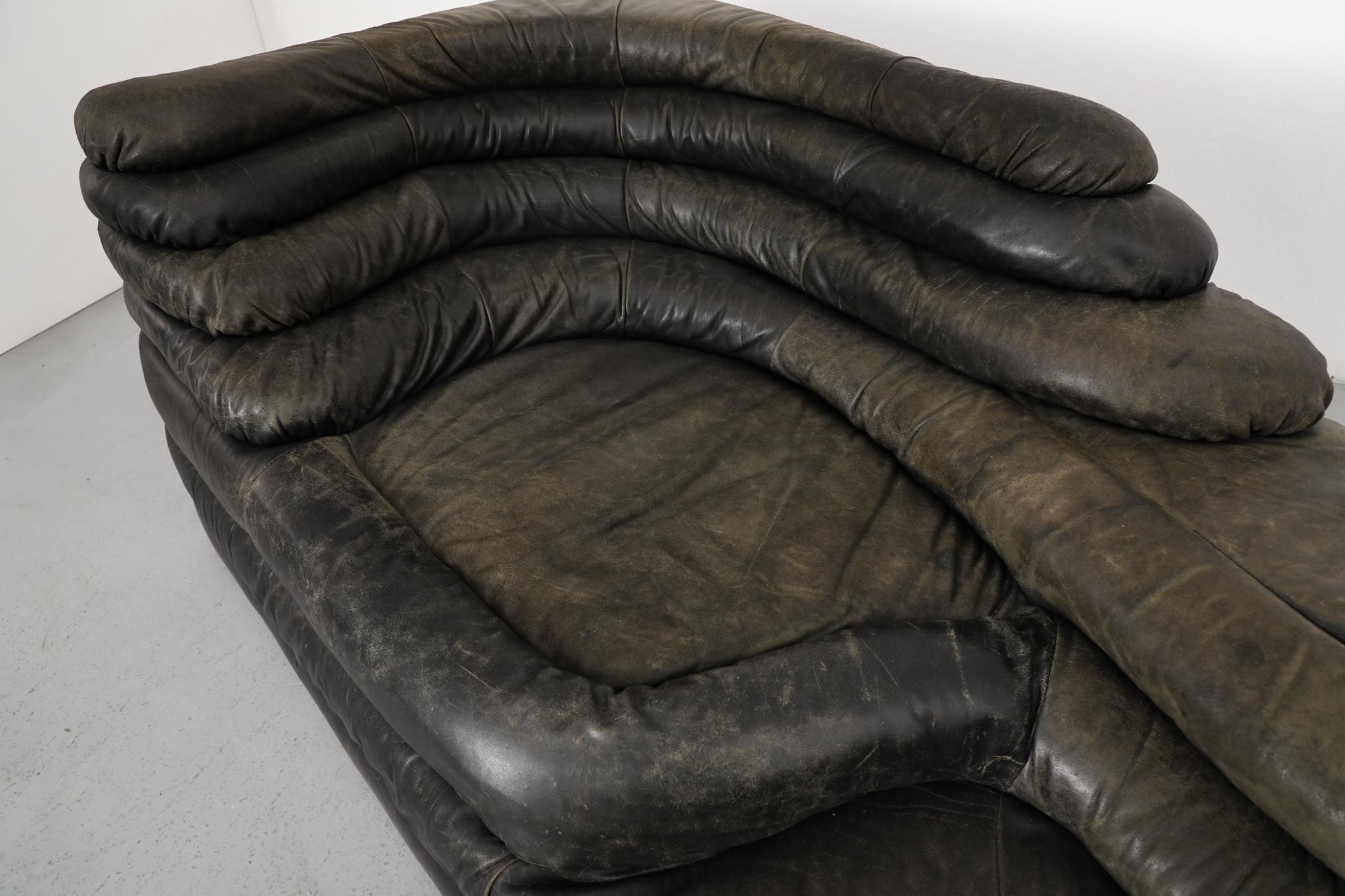 De Sede 'DS-1025' Moss Green Leather Terrazza Sofa Pair For Sale 5