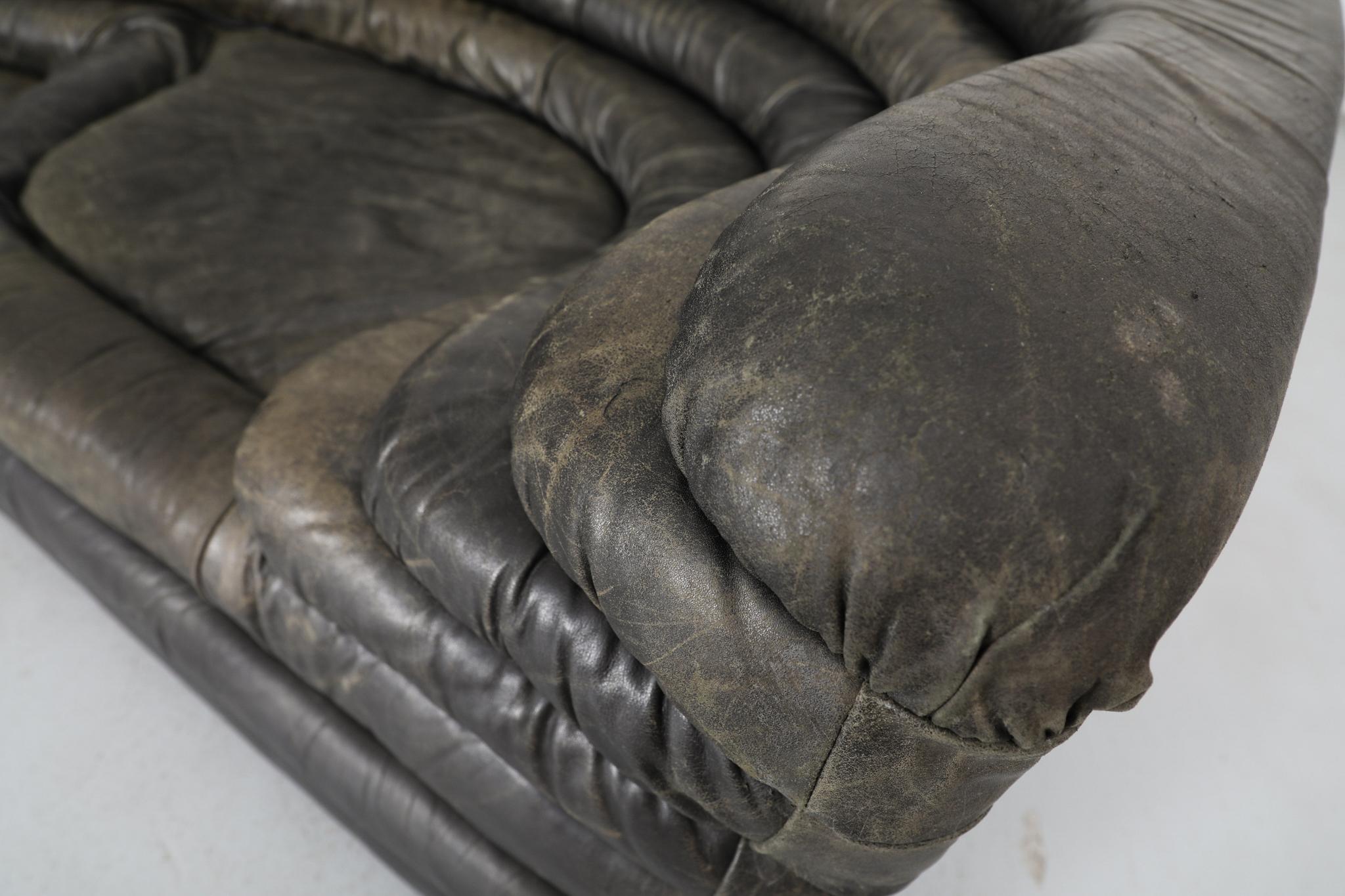 De Sede 'DS-1025' Moss Green Leather Terrazza Sofa Pair For Sale 8
