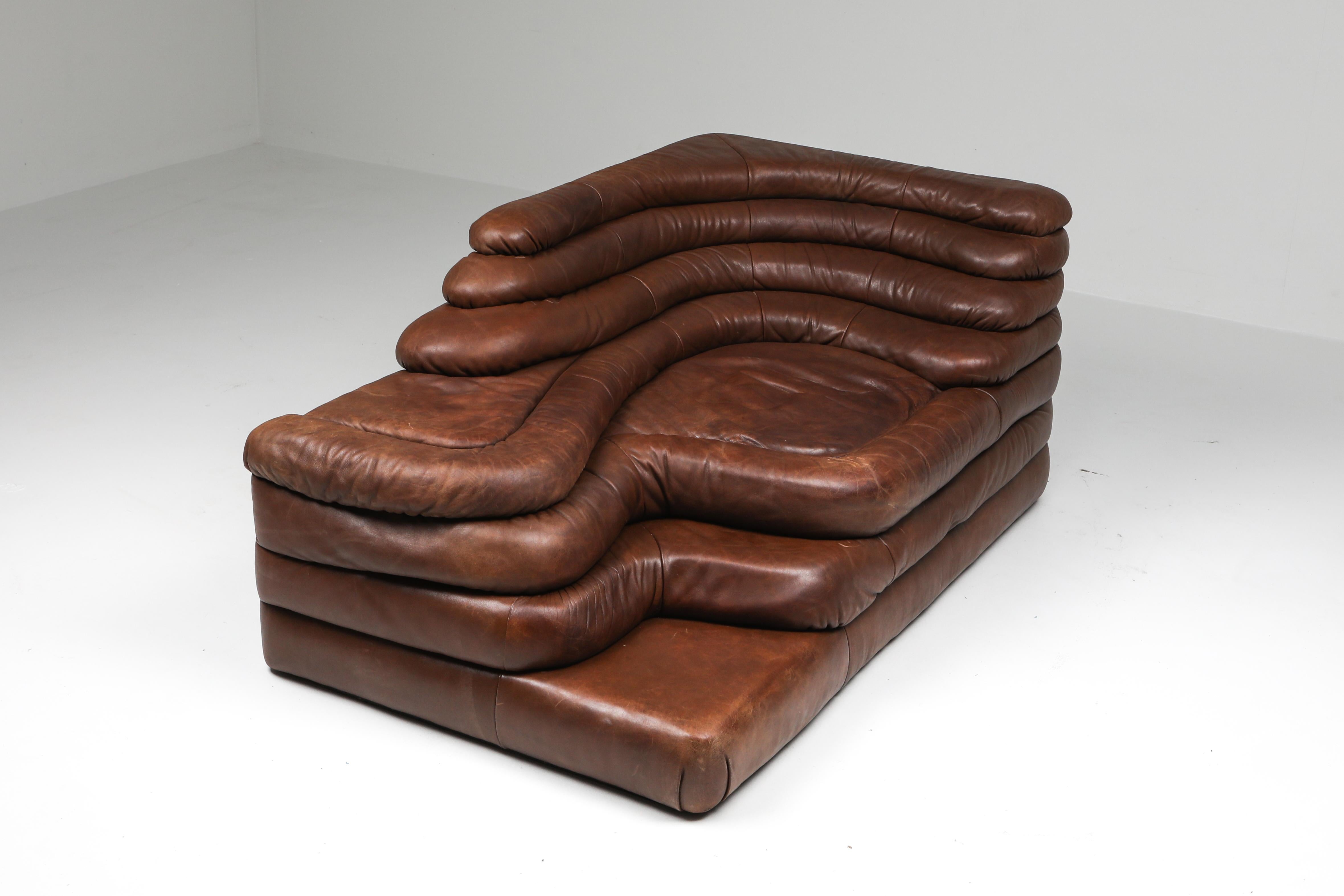 De Sede DS 1025 Terrazza Lounge Chair in Brown Leather 4