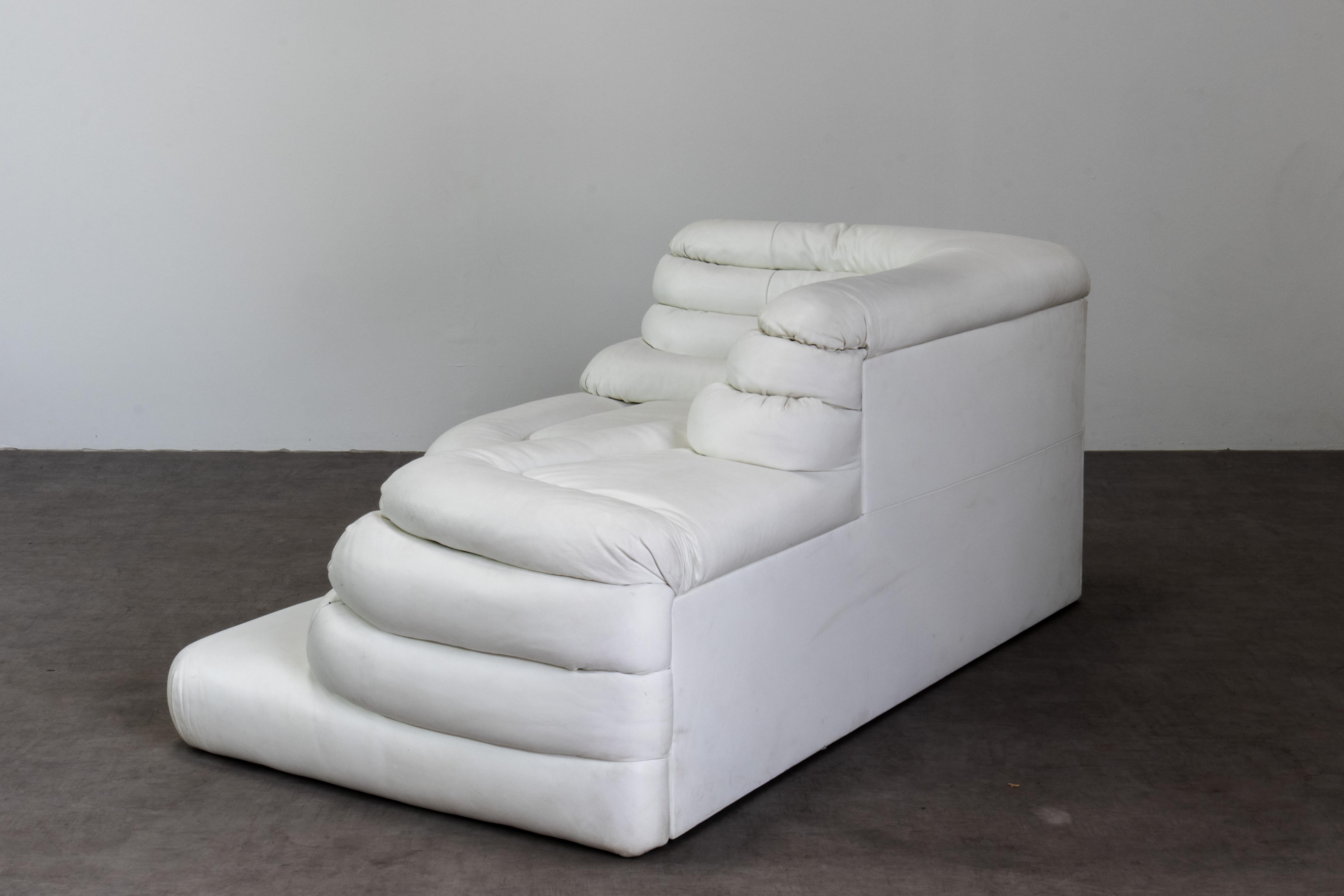 De Sede DS-1025 Terrazza Sofa Sessel in weißem Leder, Schweiz 1970er Jahre im Angebot 3