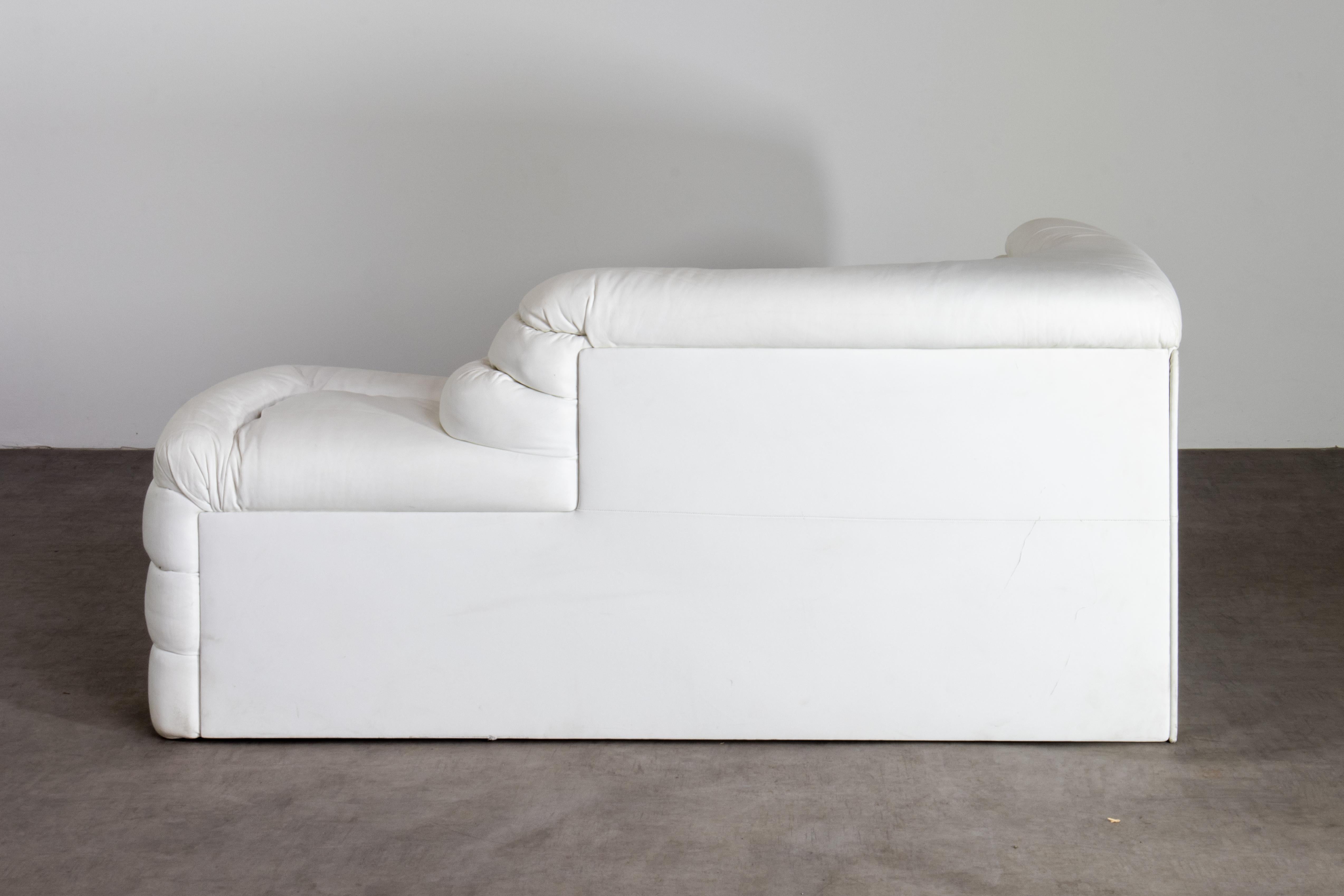 De Sede DS-1025 Terrazza Sofa Sessel in weißem Leder, Schweiz 1970er Jahre im Angebot 4