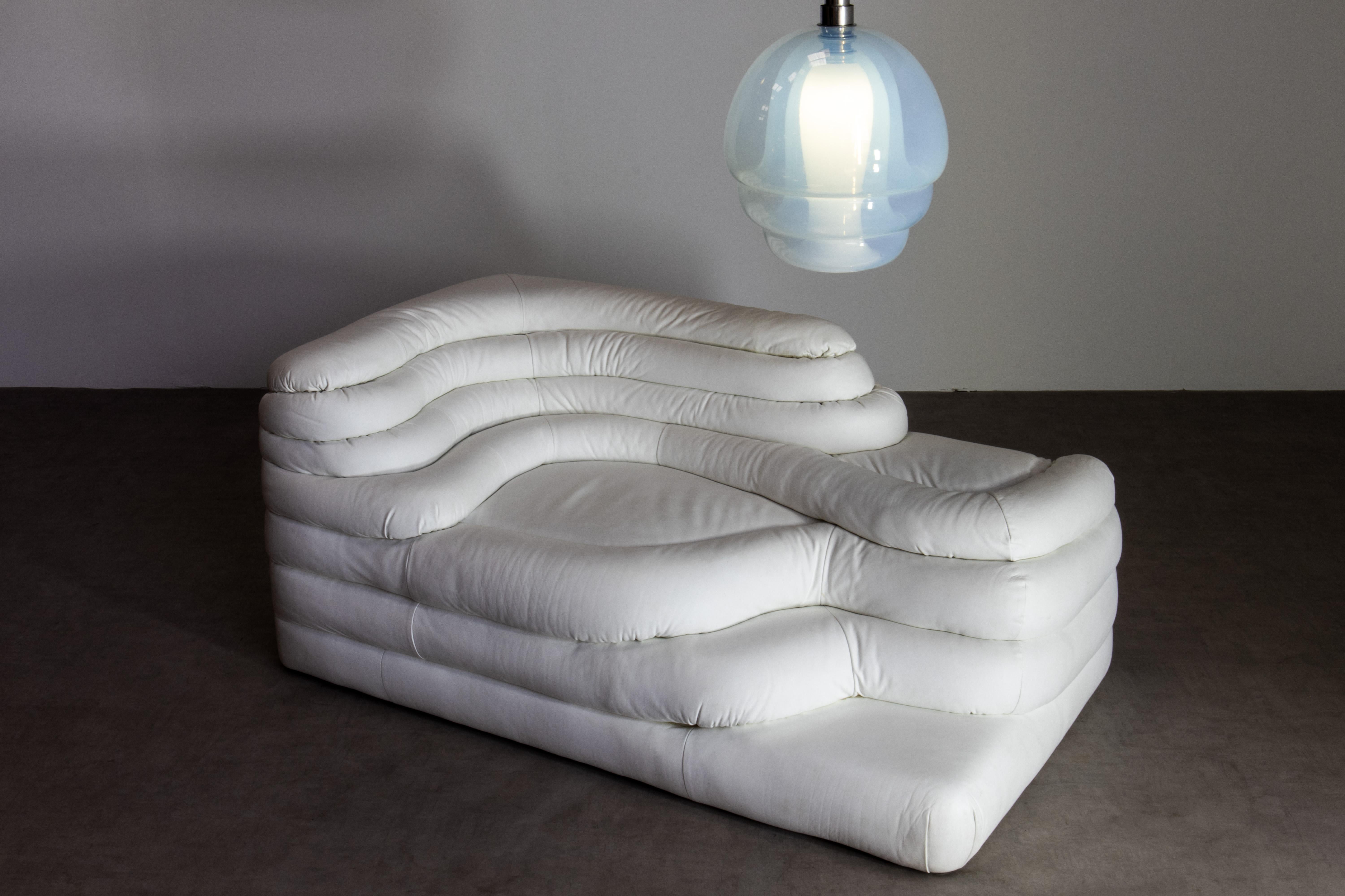 De Sede DS-1025 Terrazza Sofa Sessel in weißem Leder, Schweiz 1970er Jahre (Organische Moderne) im Angebot