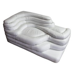 De Sede DS-1025 Terrazza Sofa Armchair in White Leather, Switzerland 1970s