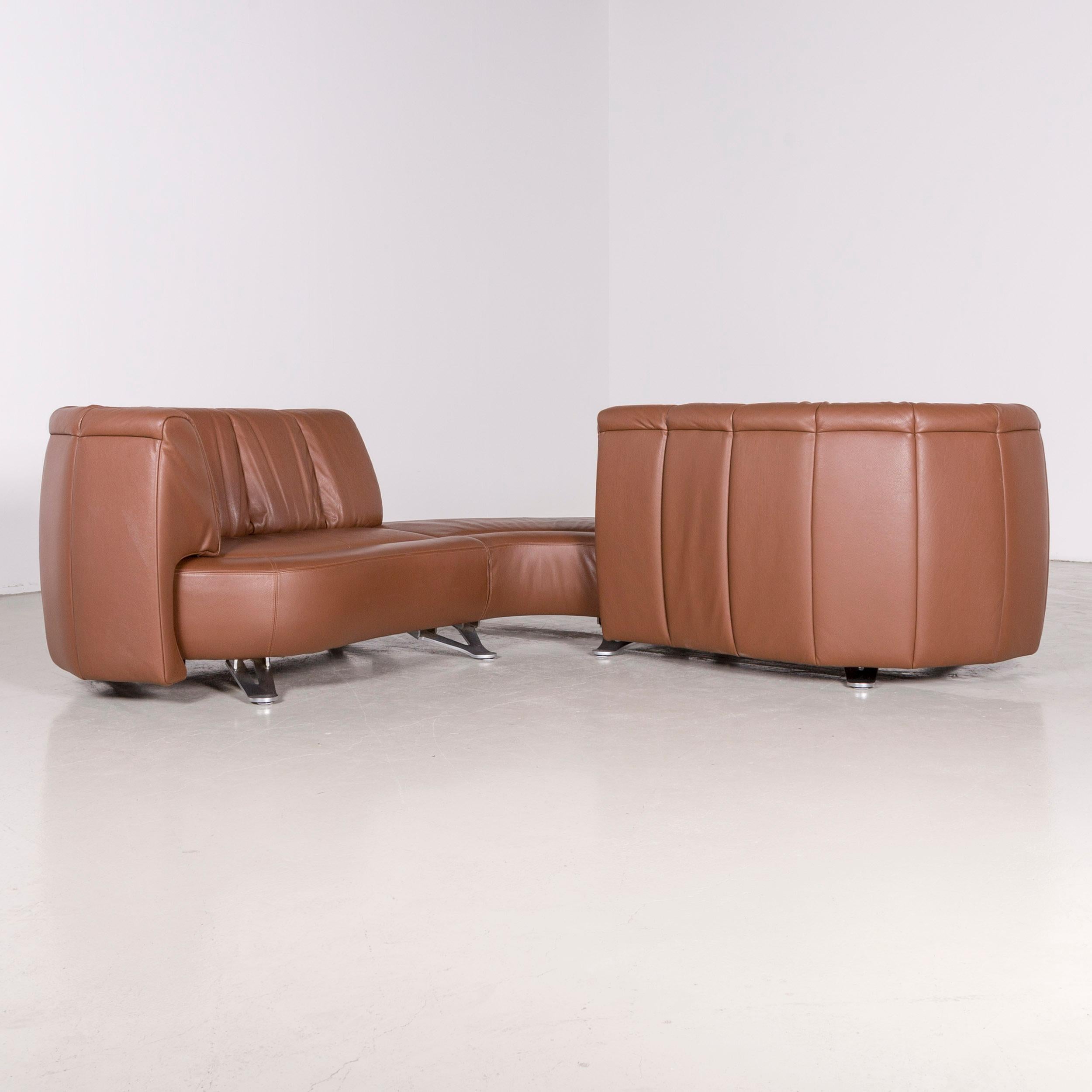 brown leather sofa corner