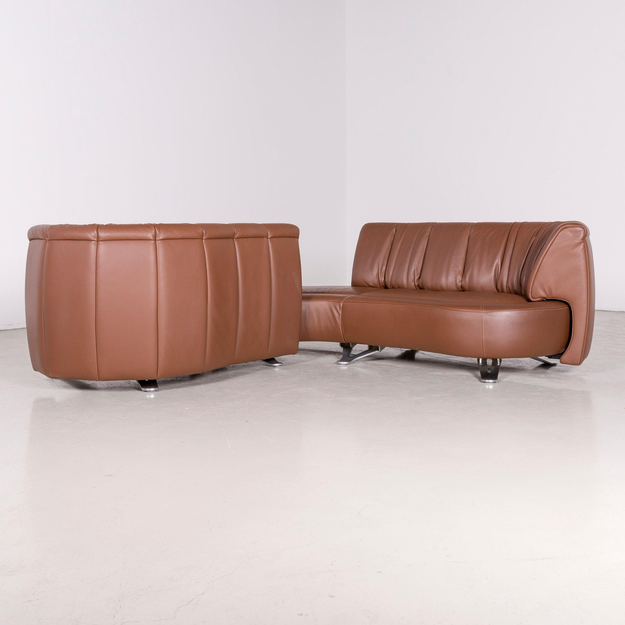 corner leather sofa brown
