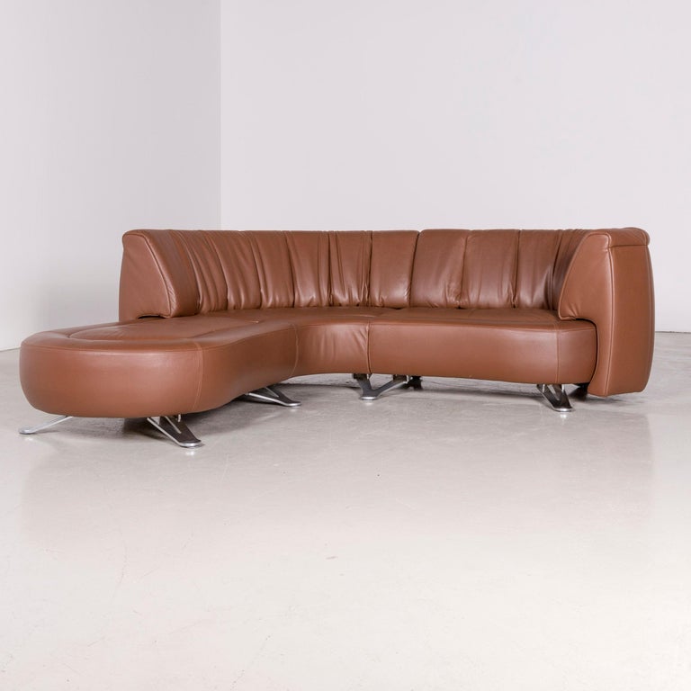 De Sede Ds 1064 Designer Leather Corner Sofa Brown Genuine Leather Sofa