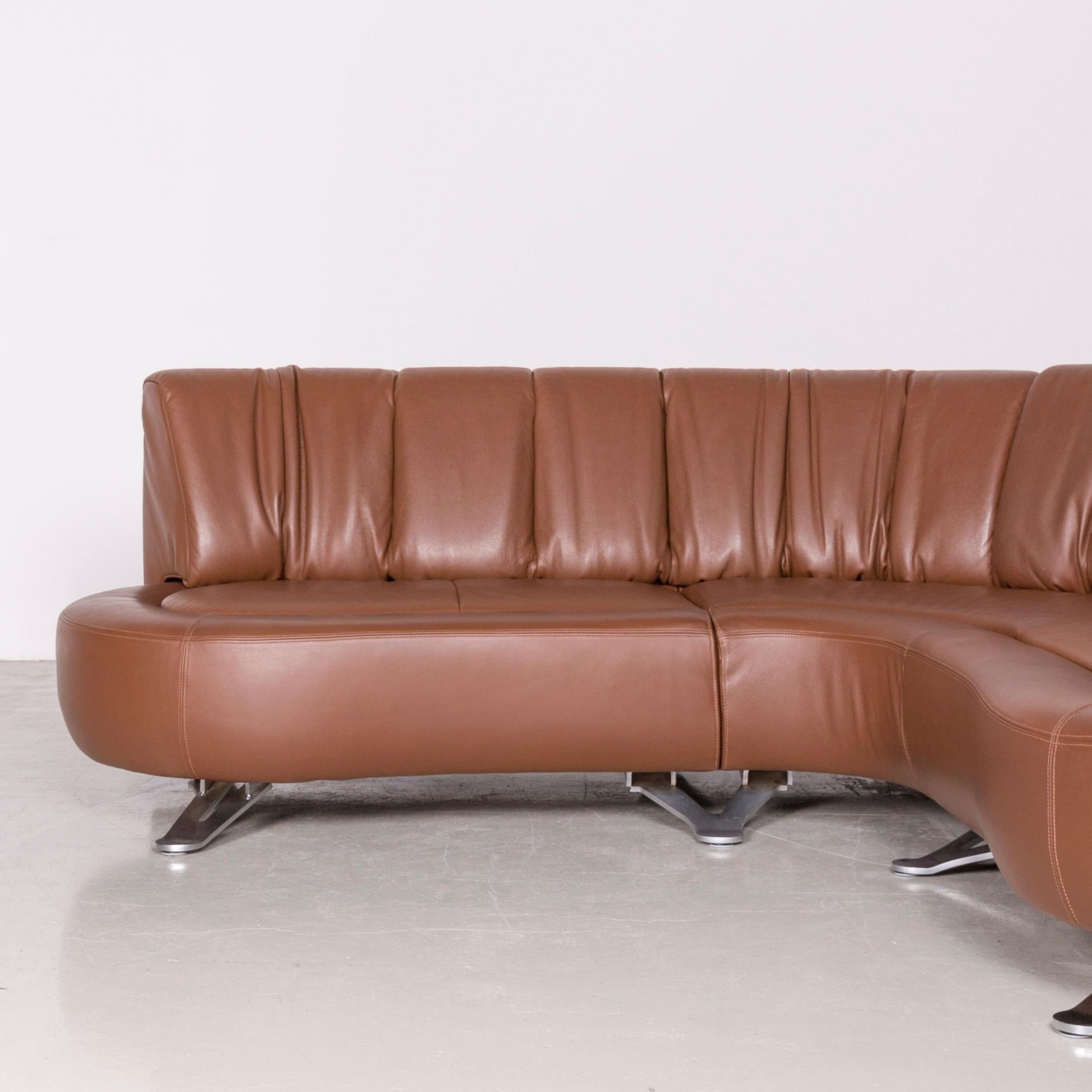 Swiss De Sede Ds 1064 Designer Leather Corner Sofa Brown Genuine Leather Sofa