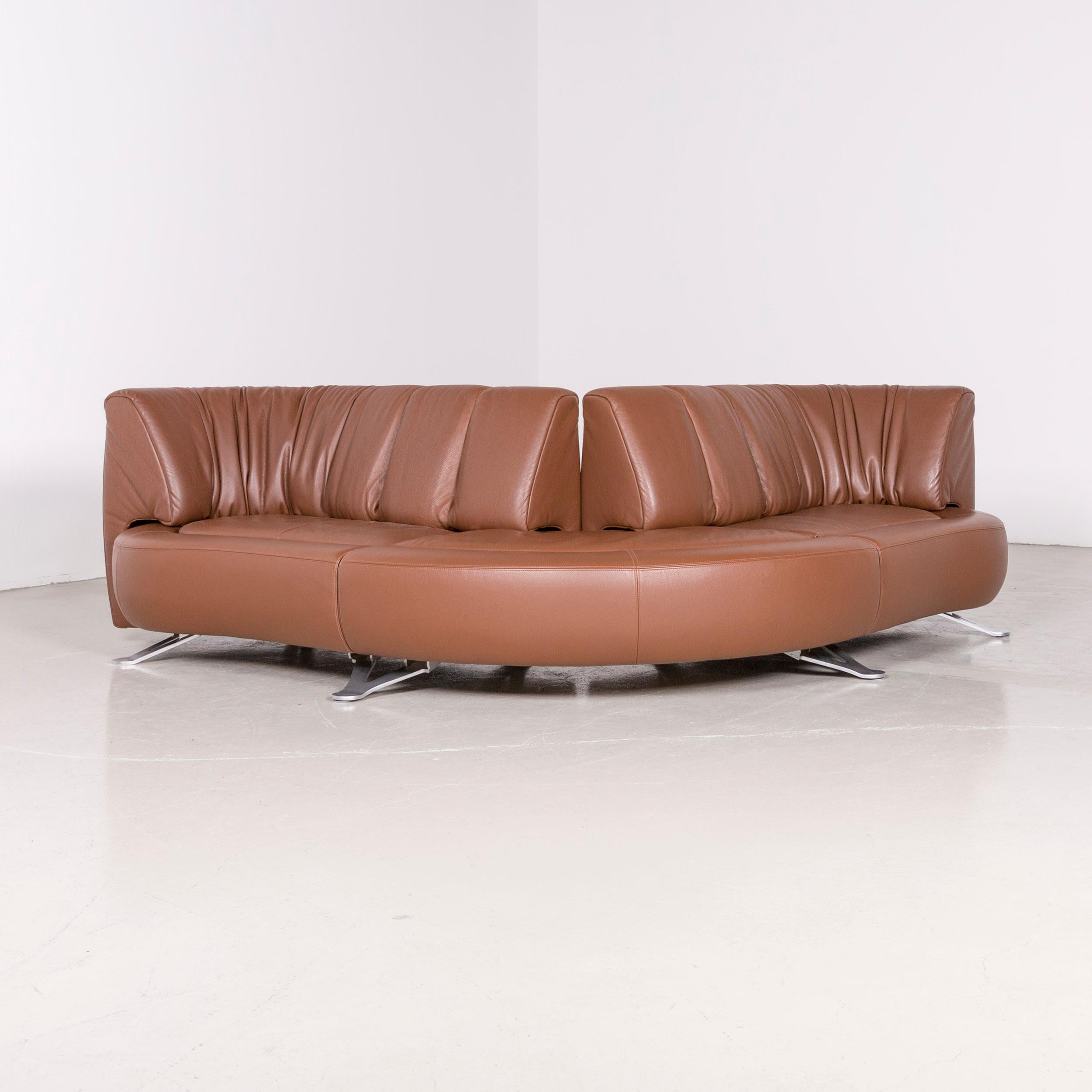 De Sede Ds 1064 Designer Leather Corner Sofa Brown Genuine Leather Sofa In Excellent Condition In Cologne, DE