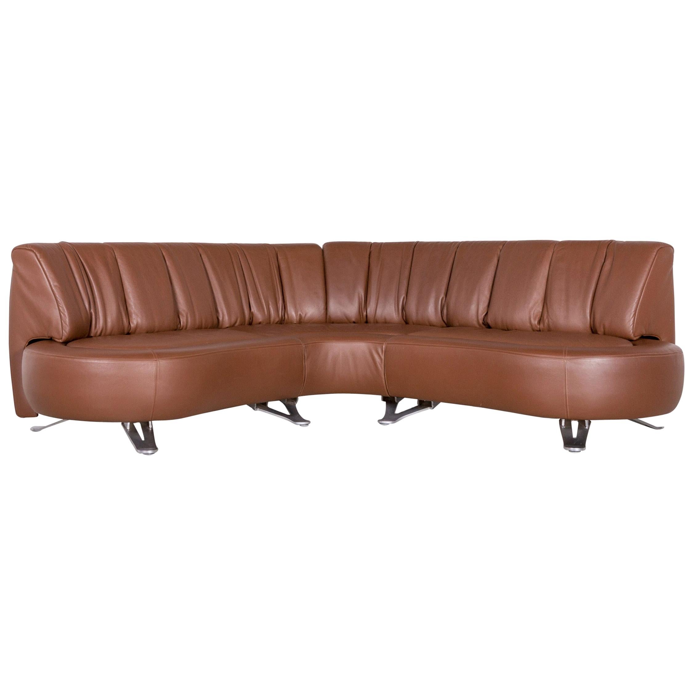 De Sede Ds 1064 Designer Leather Corner Sofa Brown Genuine Leather Sofa