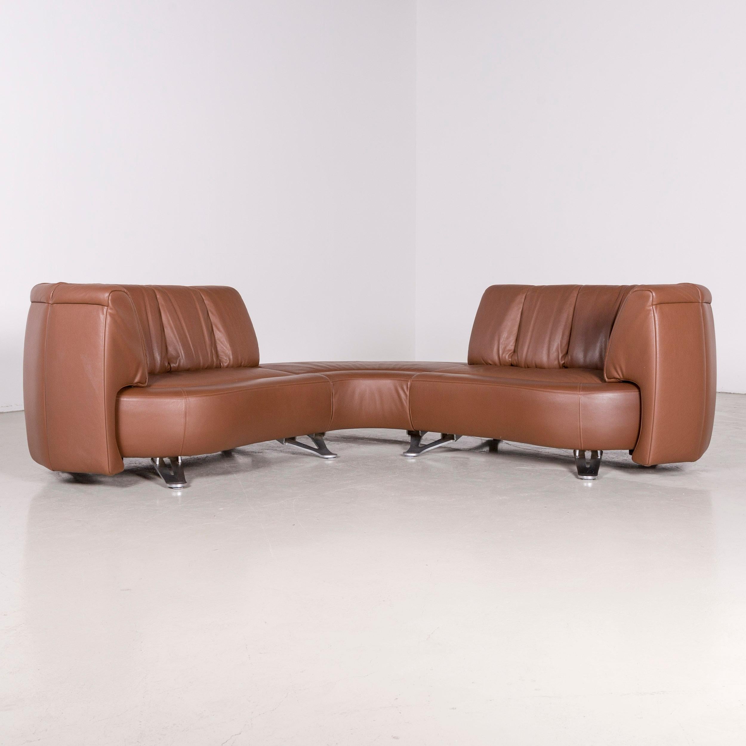 Swiss De Sede DS 1064 Designer Leather Sofa Brown Function Couch Made in  Switzerland For Sale