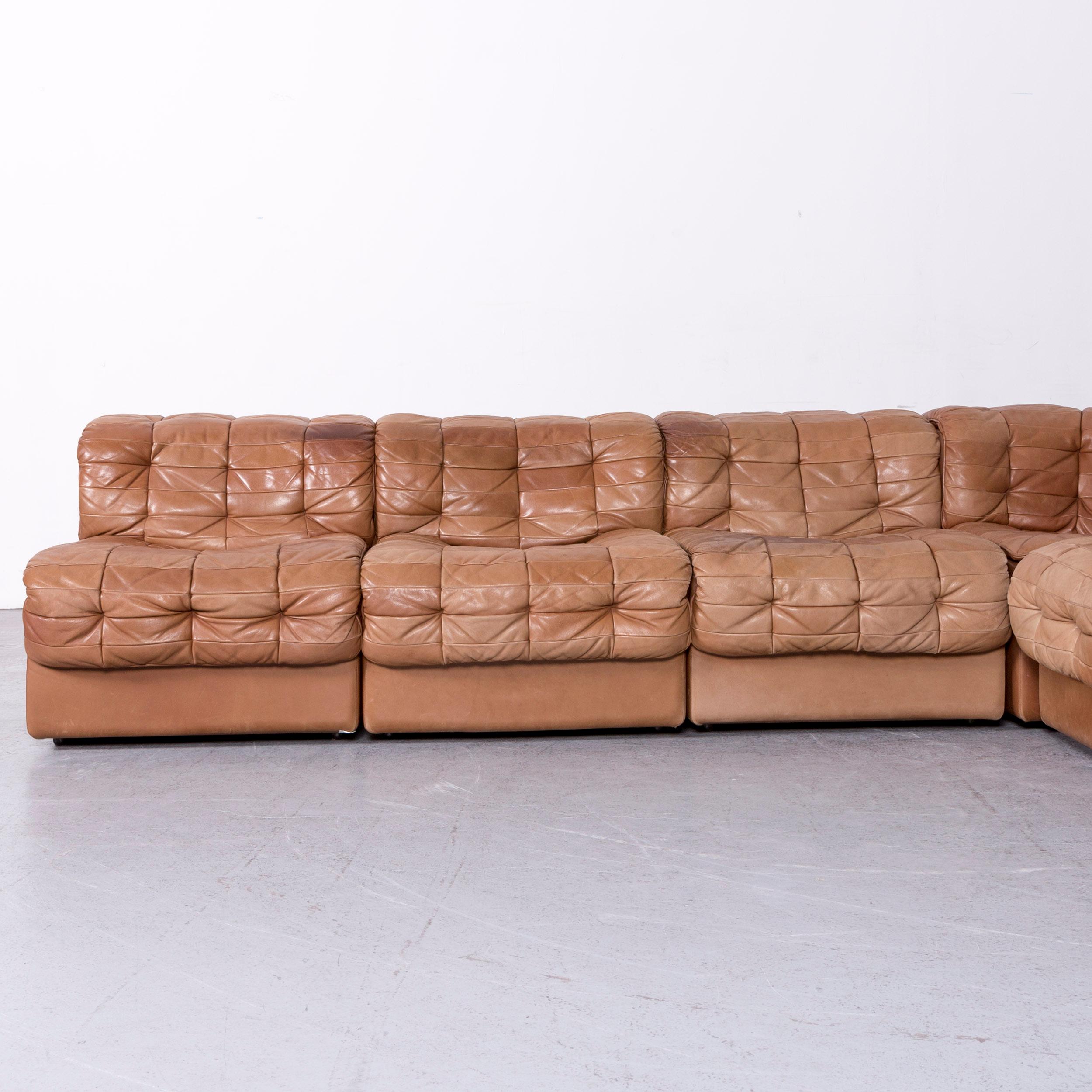 German De Sede Ds 11 Designer Leather Sofa Brown Corner Couch For Sale