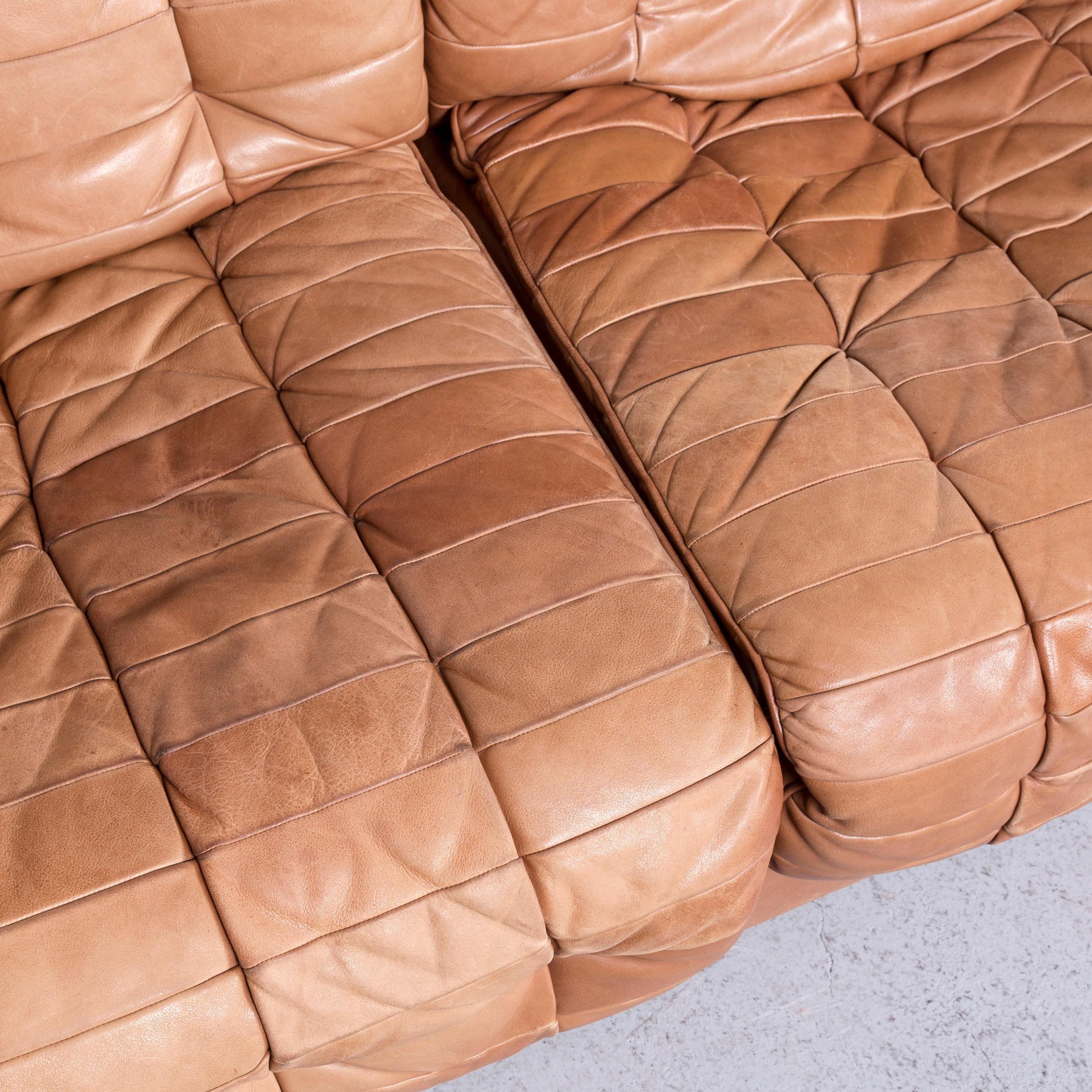 Contemporary De Sede Ds 11 Designer Leather Sofa Brown Corner Couch For Sale