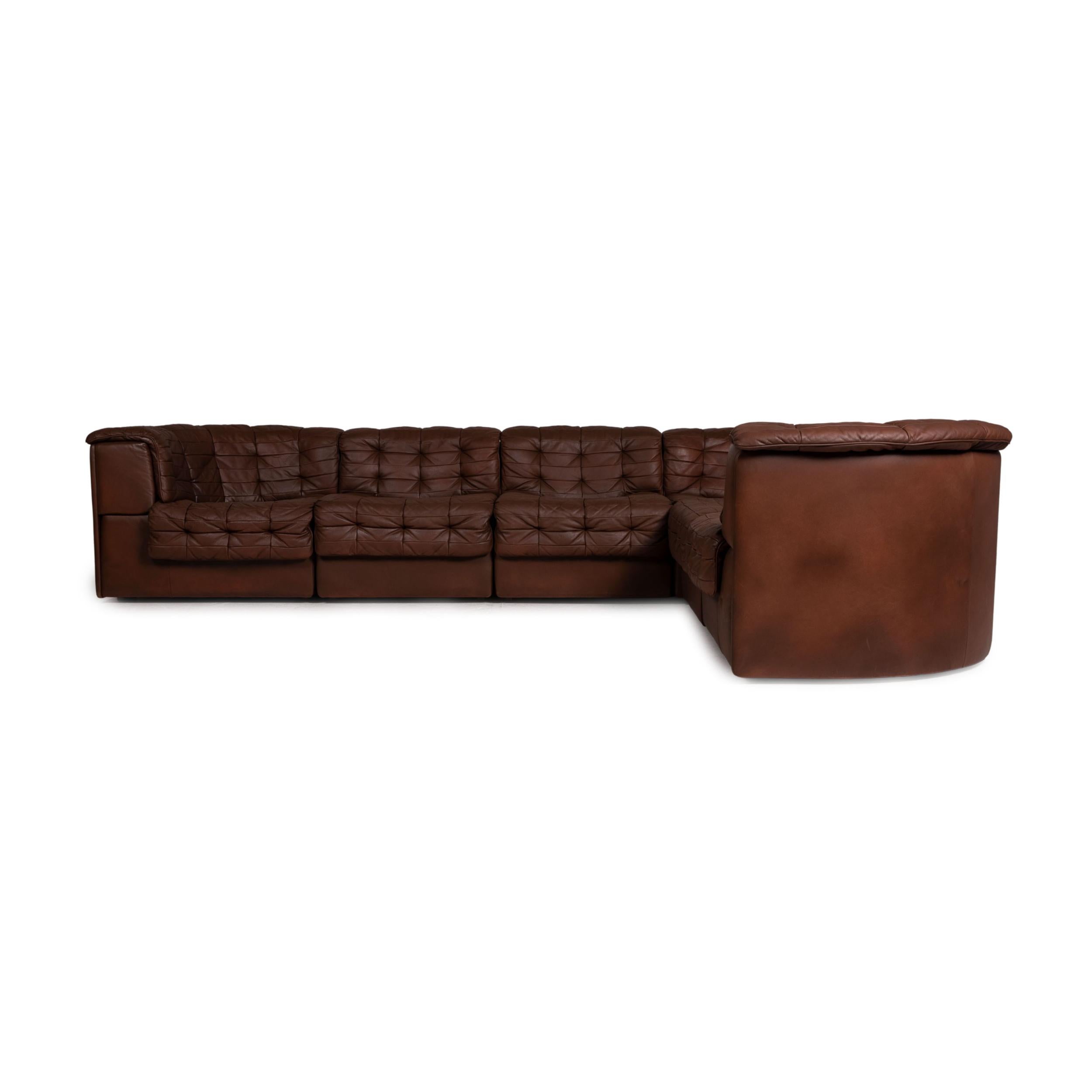 De Sede Ds 11 Leather Corner Sofa Set Brown Couch Modular 5
