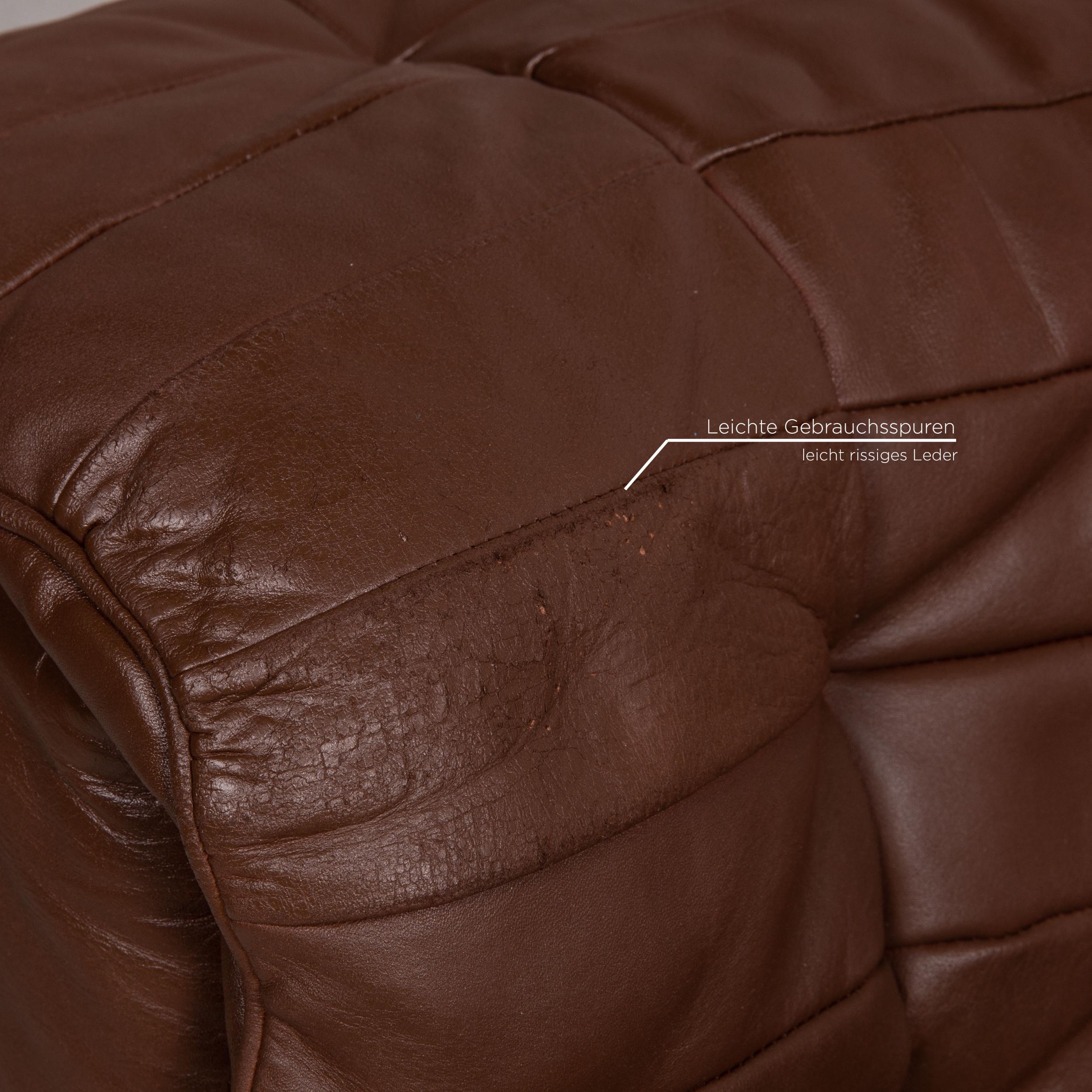 De Sede Ds 11 Leather Corner Sofa Set Brown Couch Modular In Fair Condition In Cologne, DE