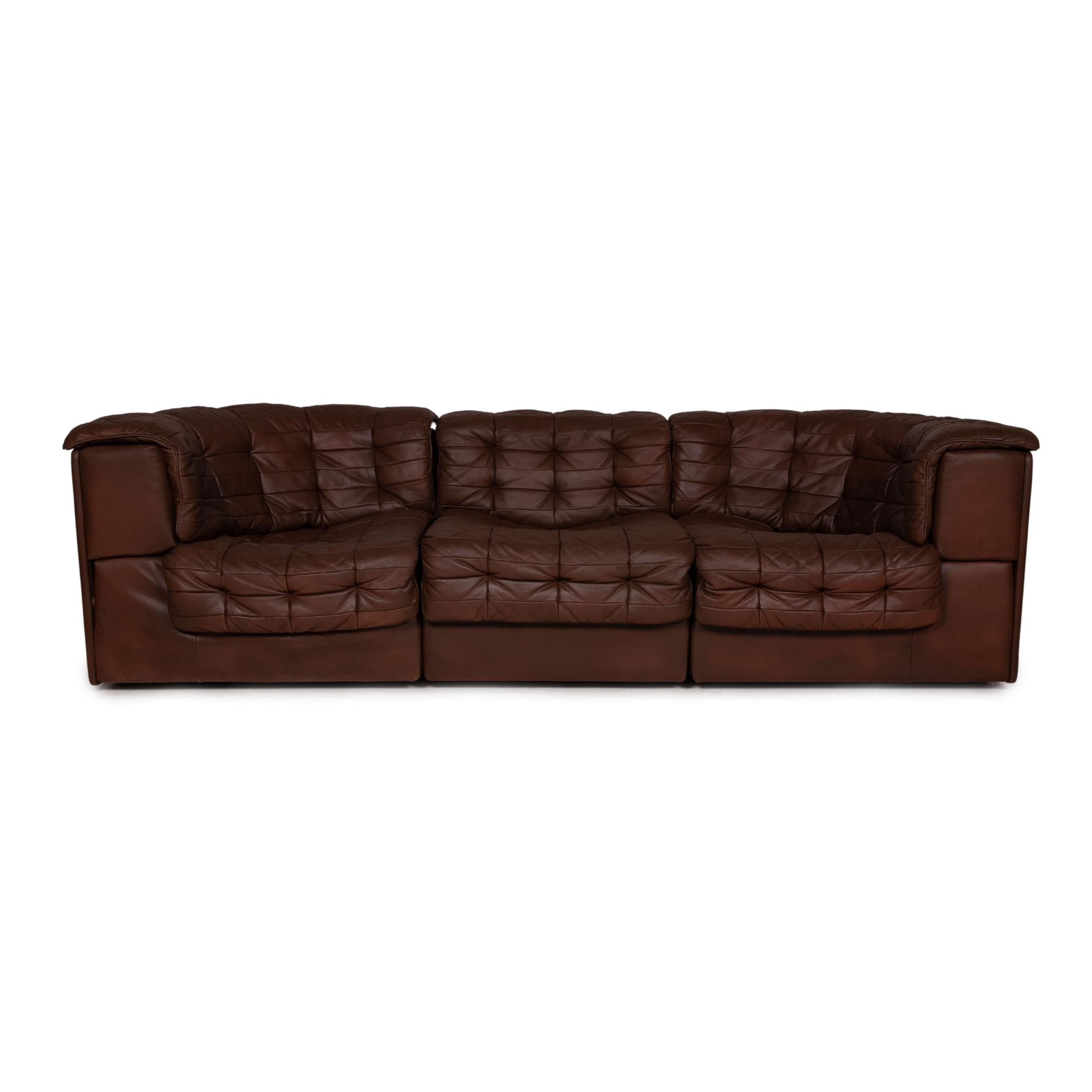 De Sede Ds 11 Leather Corner Sofa Set Brown Couch Modular 1