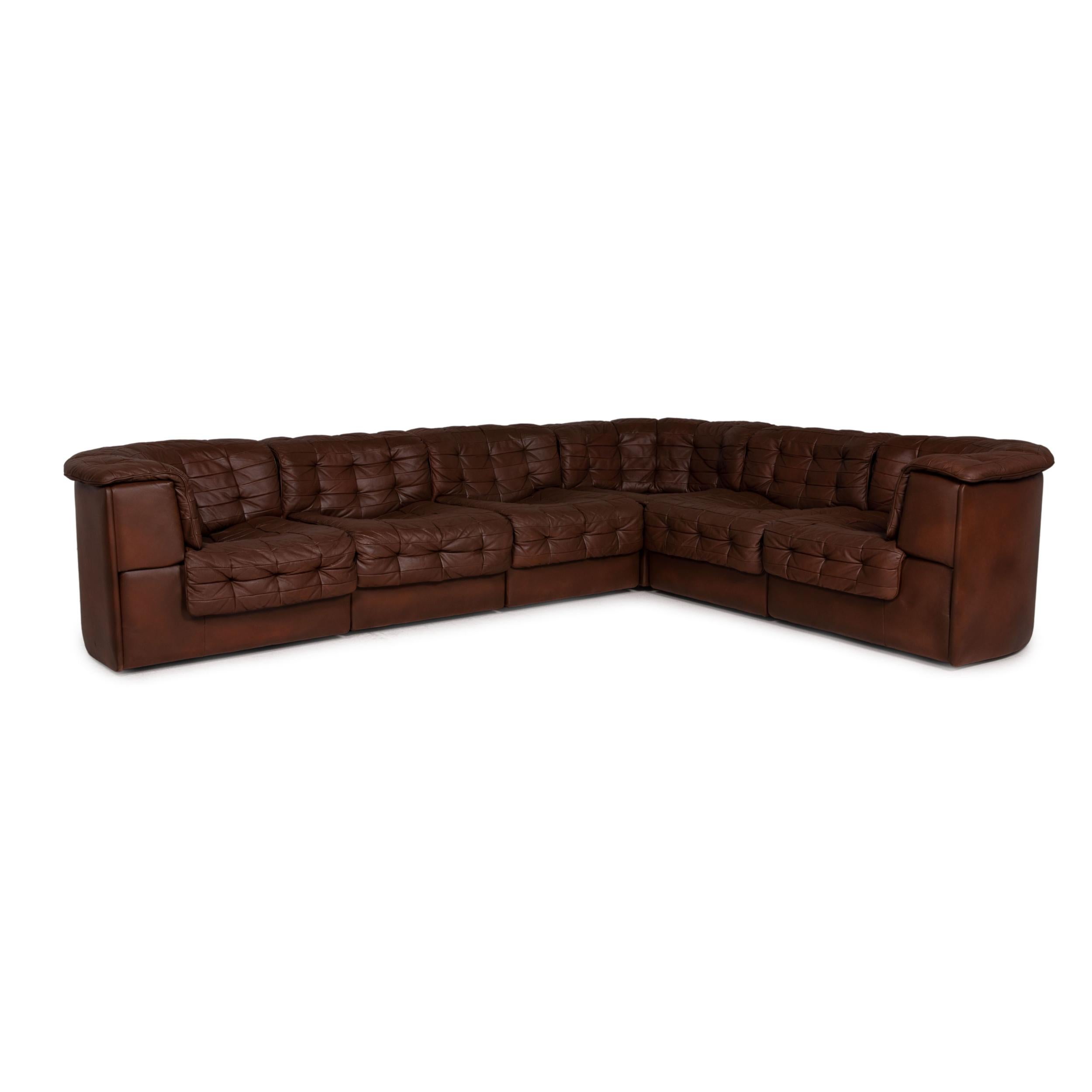 De Sede Ds 11 Leather Corner Sofa Set Brown Couch Modular 2