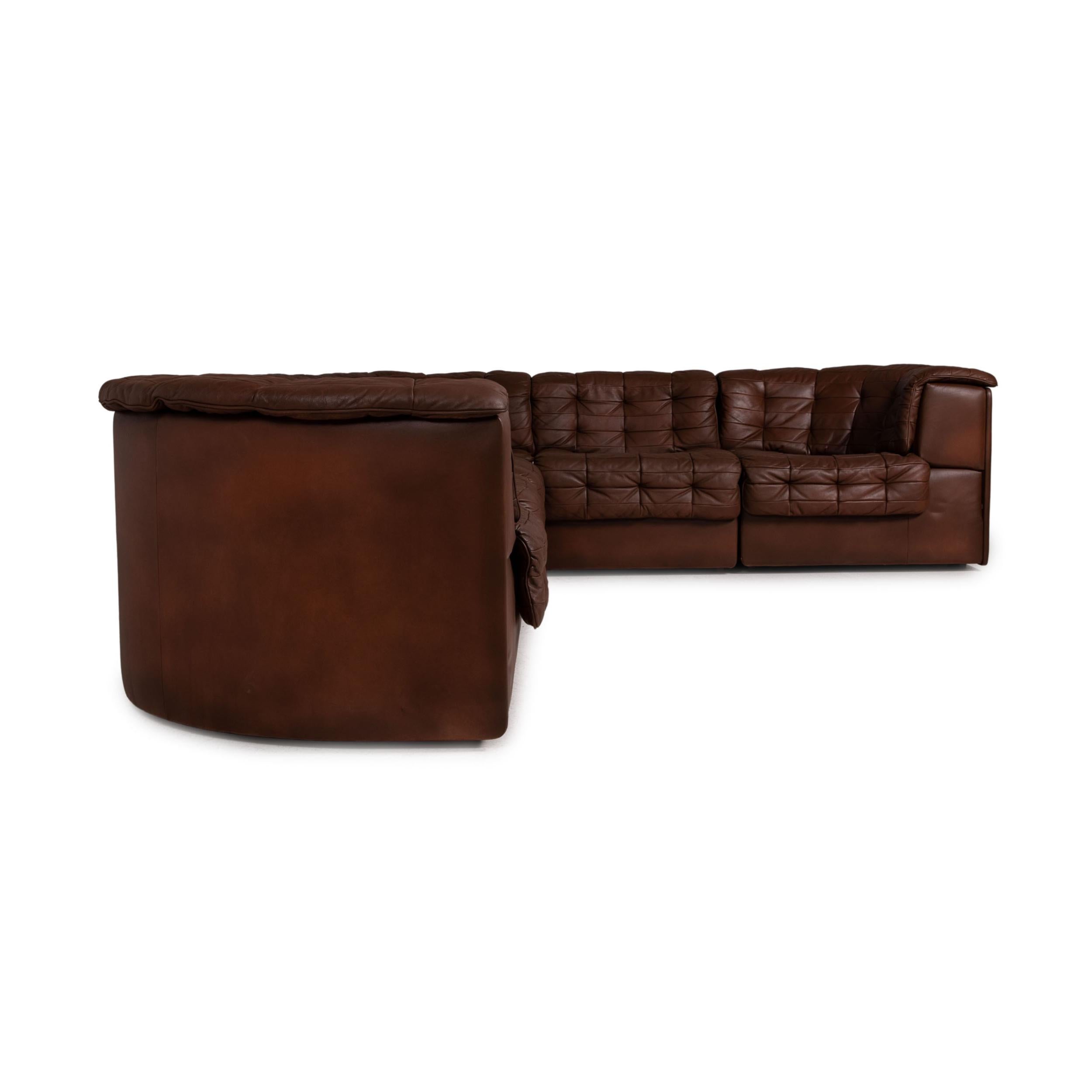 De Sede Ds 11 Leather Corner Sofa Set Brown Couch Modular 3