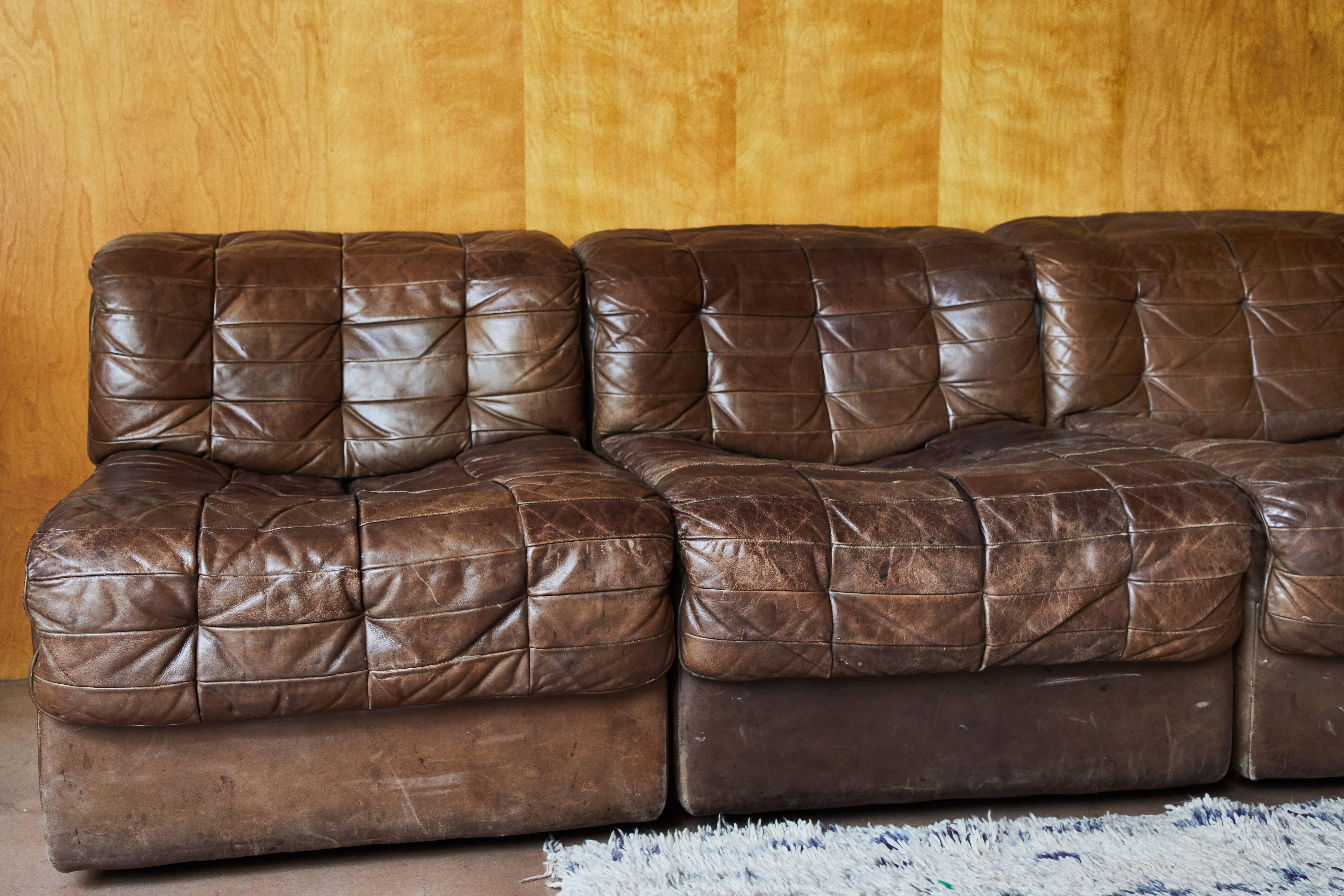 De Sede DS 11 Modular Patchwork Leather Sectional Sofa 1