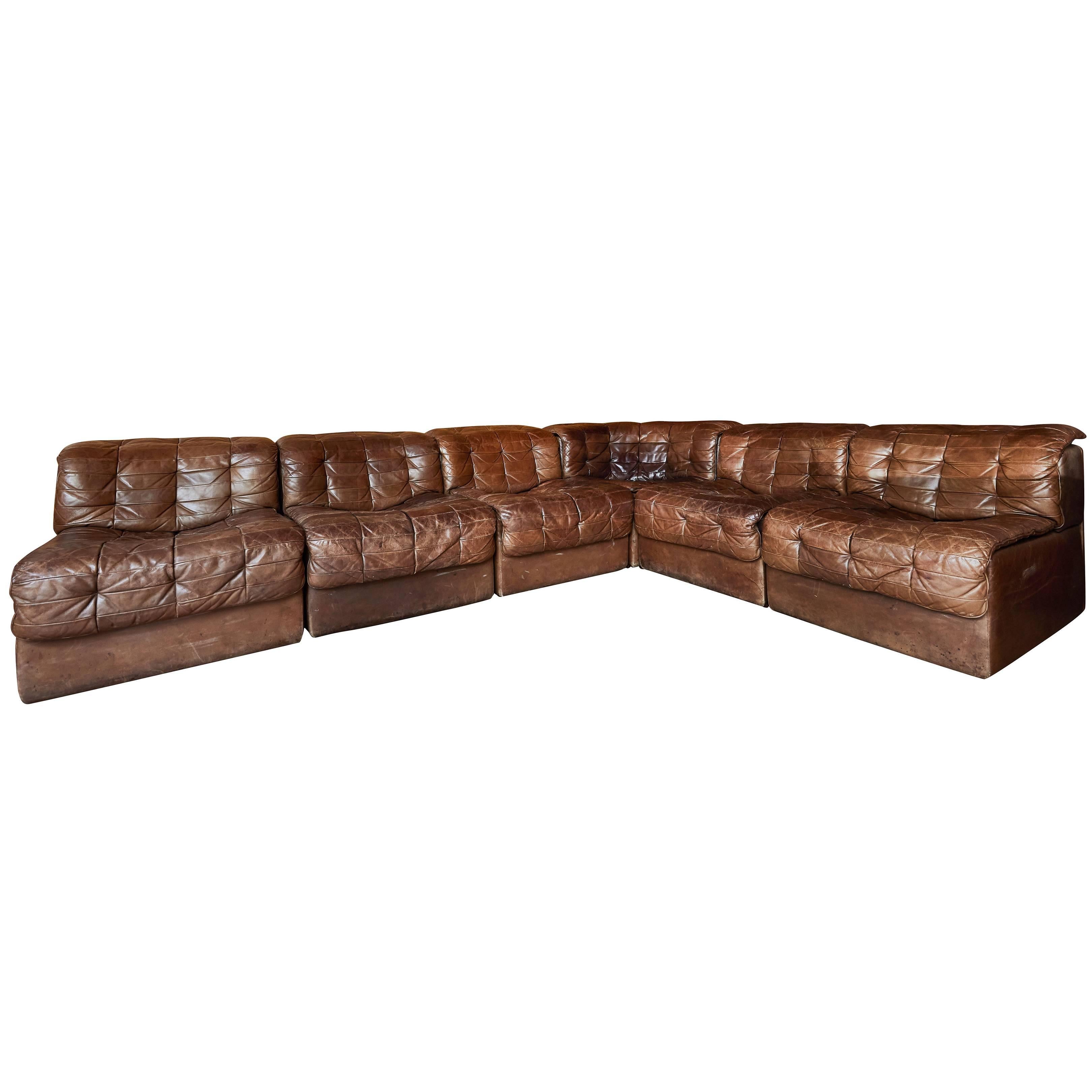De Sede DS 11 Modular Patchwork Leather Sectional Sofa