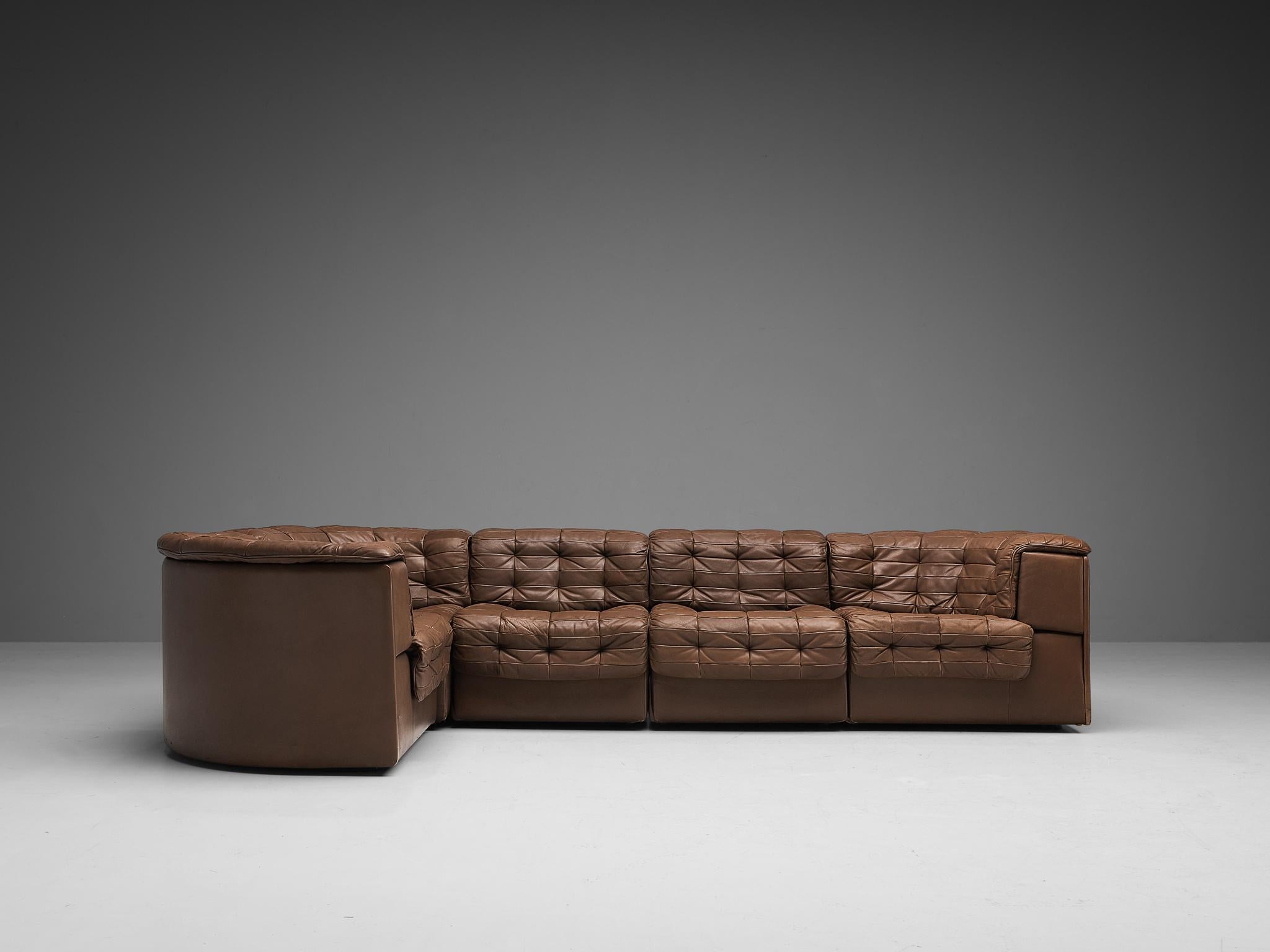 De Sede ‘DS-11’ Modular Patchwork Sofa in Brown Leather 3