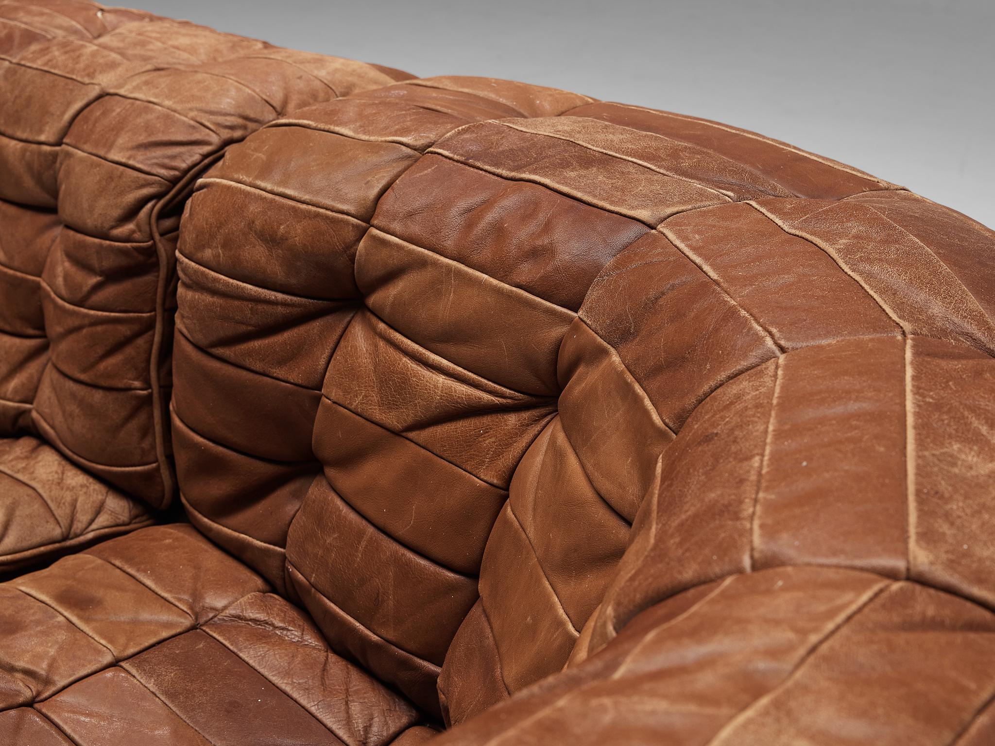 De Sede ‘DS-11’ Modular Patchwork Sofa in Cognac Leather 1