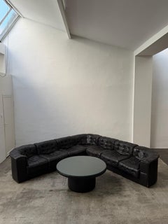 De Sede DS-11 Modular Sectional Sofa in Brown Patchwork Leather, 1970