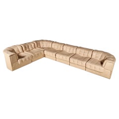 Modulares Sofa De Sede Ds 11 aus cremefarbenem Original-Leder, 1970er Jahre