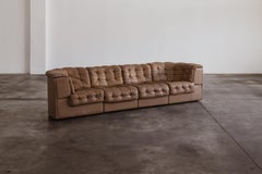De Sede "DS-11" Modular Sofa, Natural Leather, 1970, Set of 4