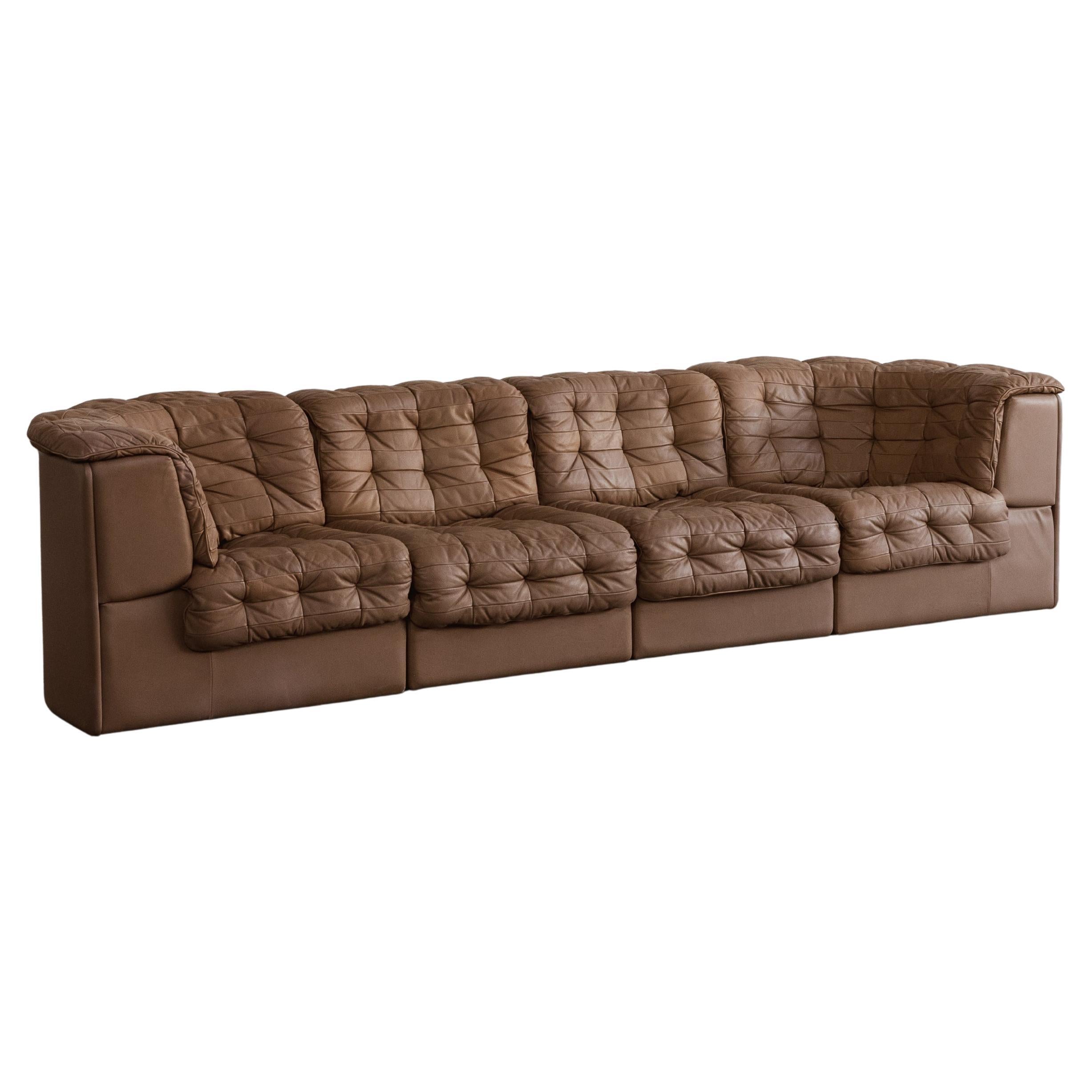 De Sede "DS-11" Modular Sofa, Natural Leather, 1970, Set of 4