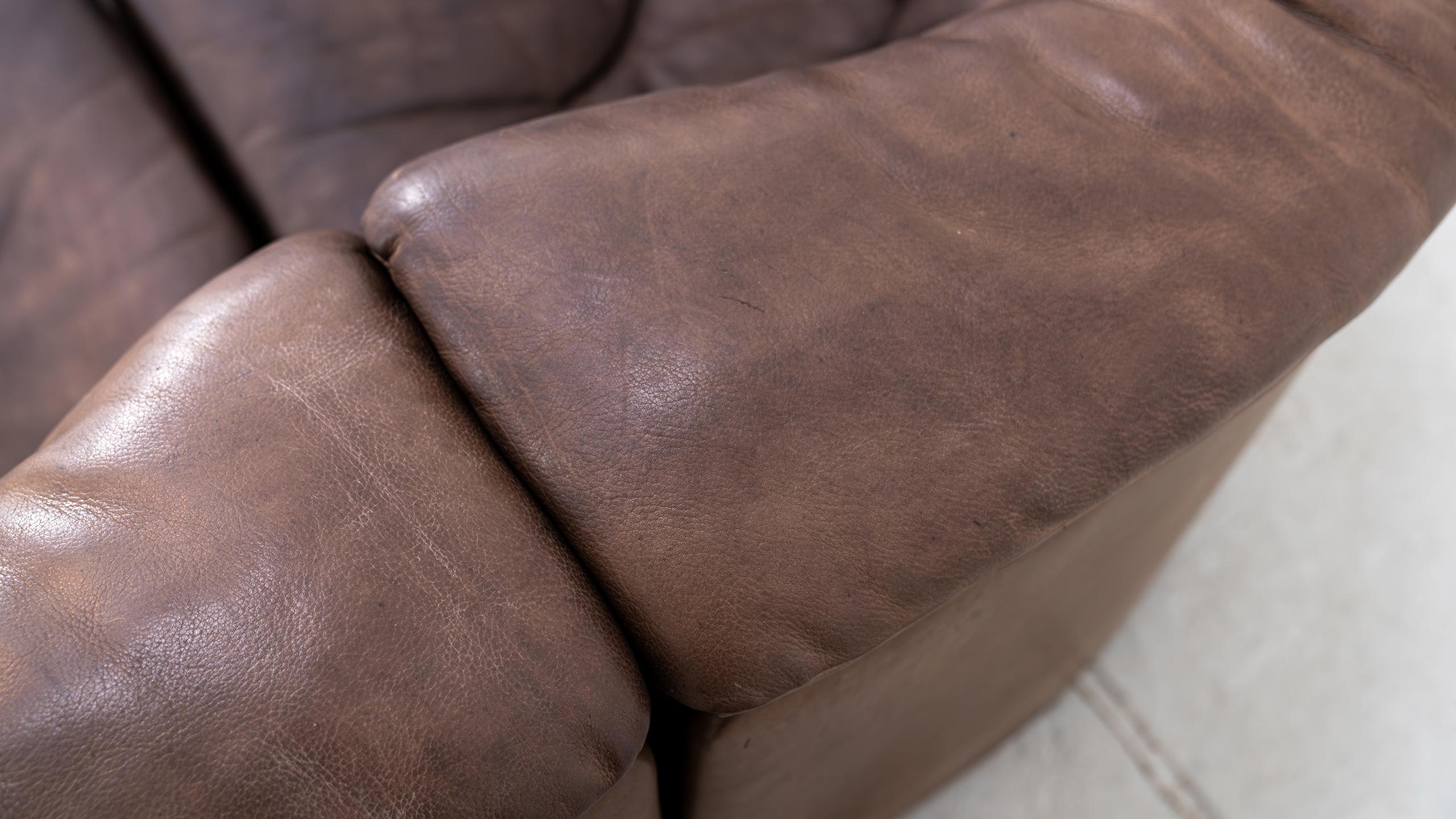 De Sede DS-11 Modular Sofa Neck Leather Brown 1970 Sectional Mid Century Modern 12