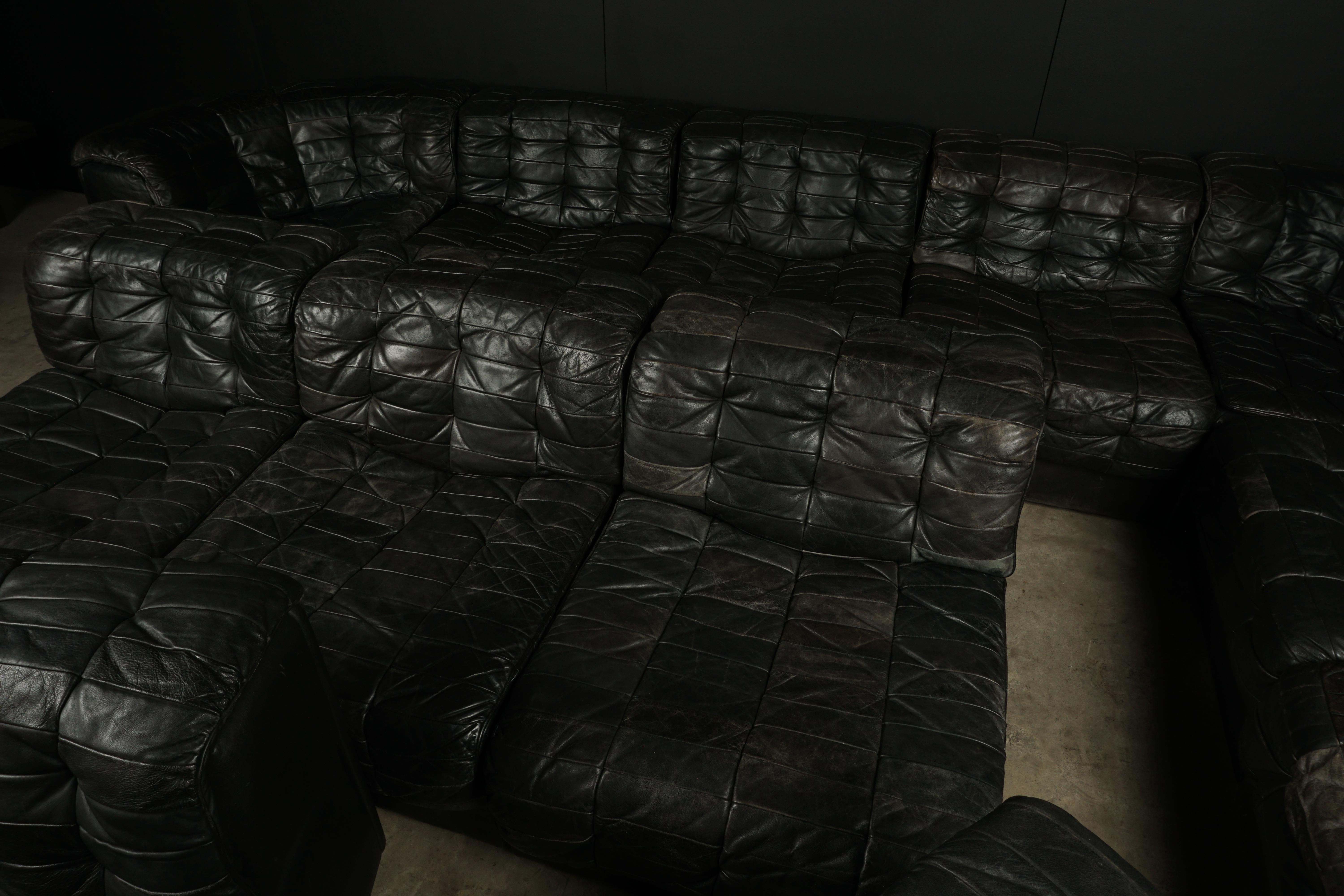 black leather corner sofa