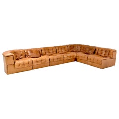 De Sede DS 11 Sectional Patchwork Sofa in Camel Leather, Switzerland, 1975