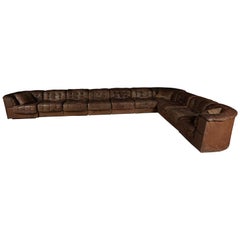 De Sede Ds 11 Sectional Patchwork Sofa in Cognac Leather, 1970s
