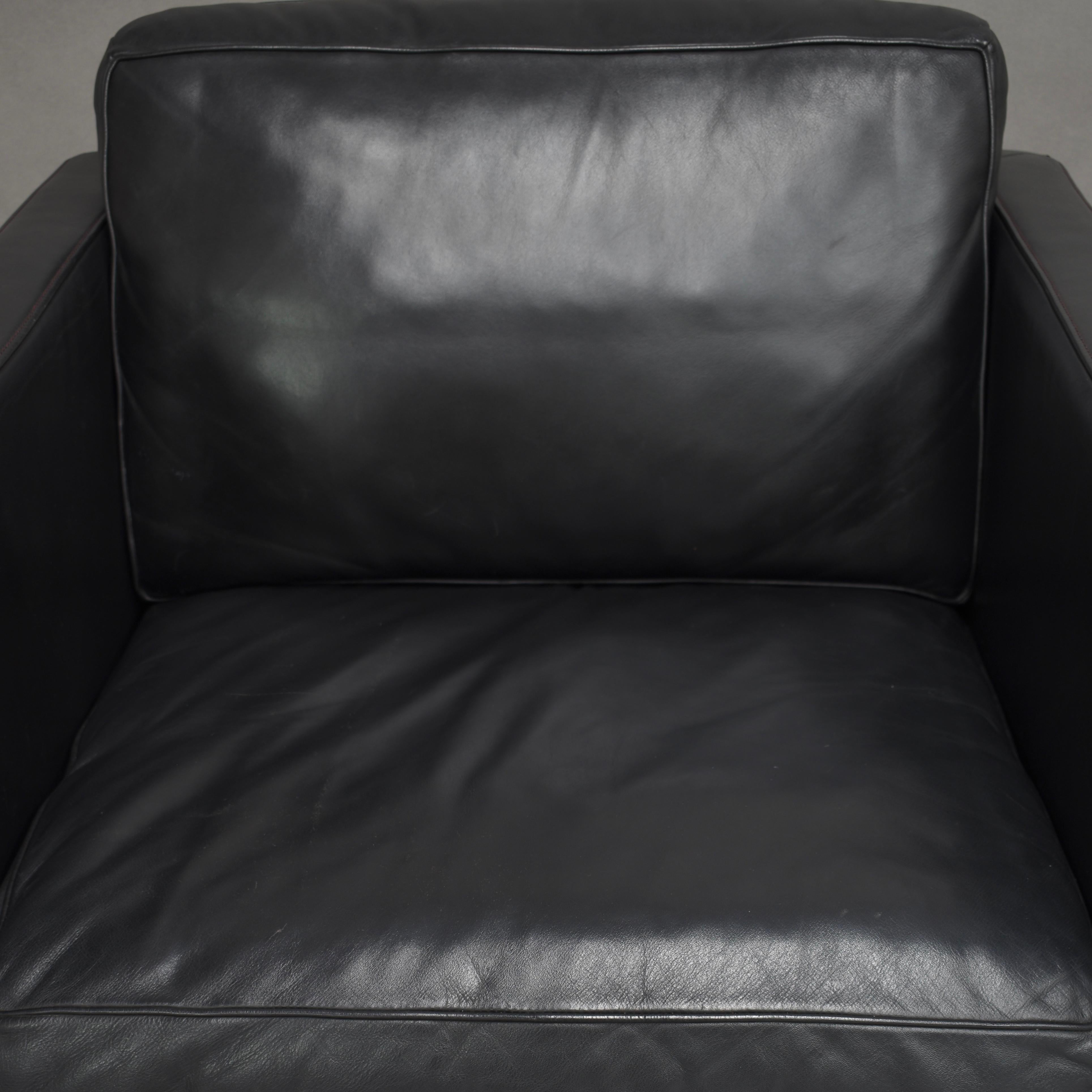 De Sede DS-118 Black Leather Lounge Armchairs, Switzerland 3