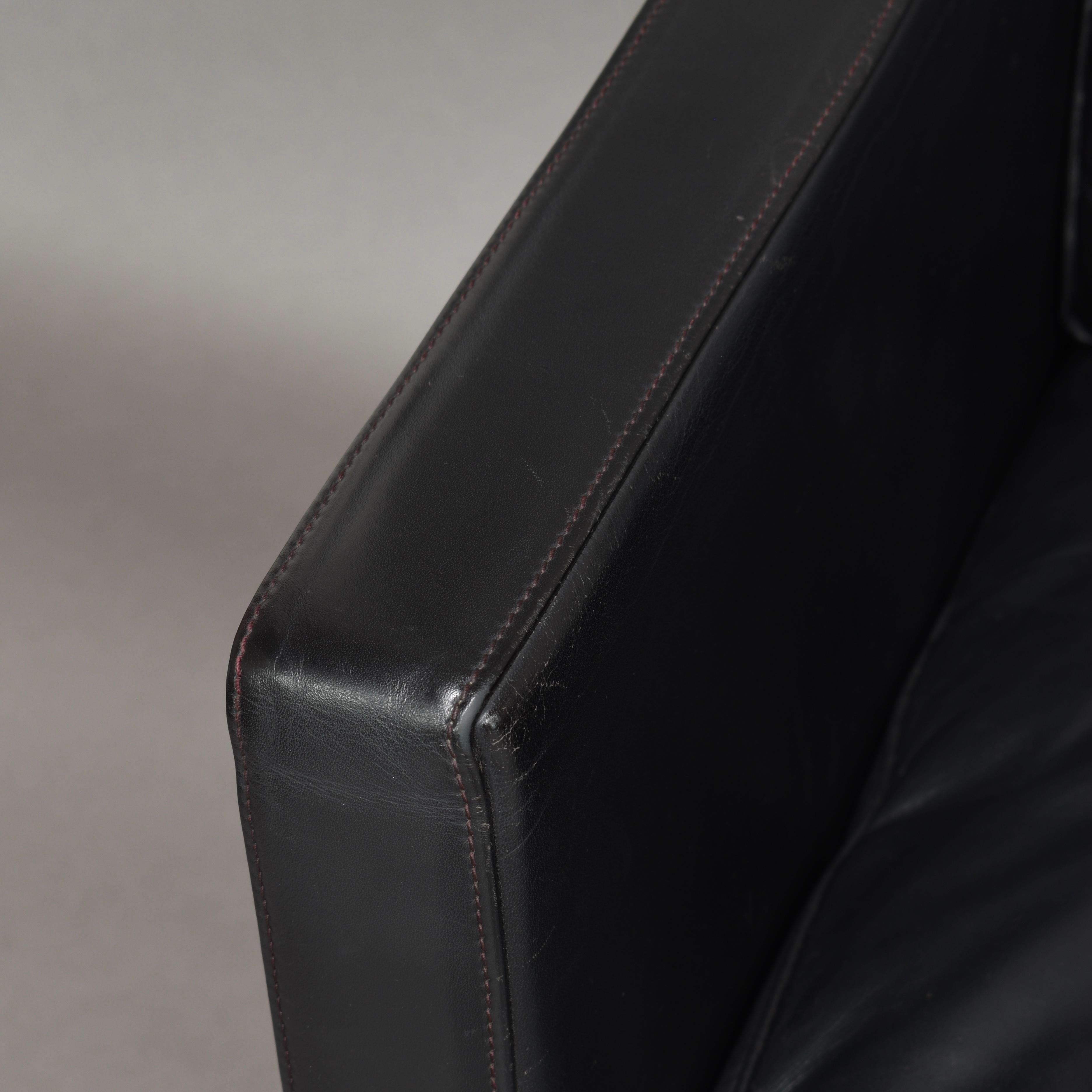 De Sede DS-118 Black Leather Lounge Armchairs, Switzerland 4