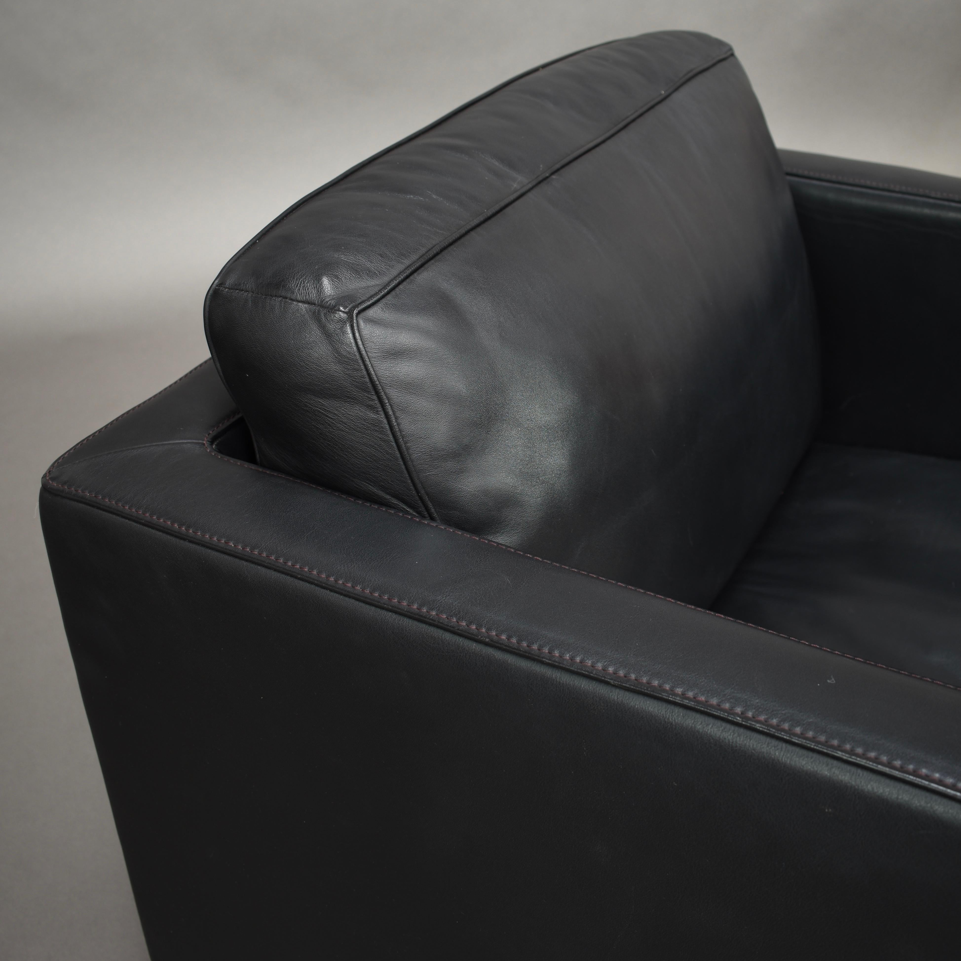 De Sede DS-118 Black Leather Lounge Armchairs, Switzerland 7